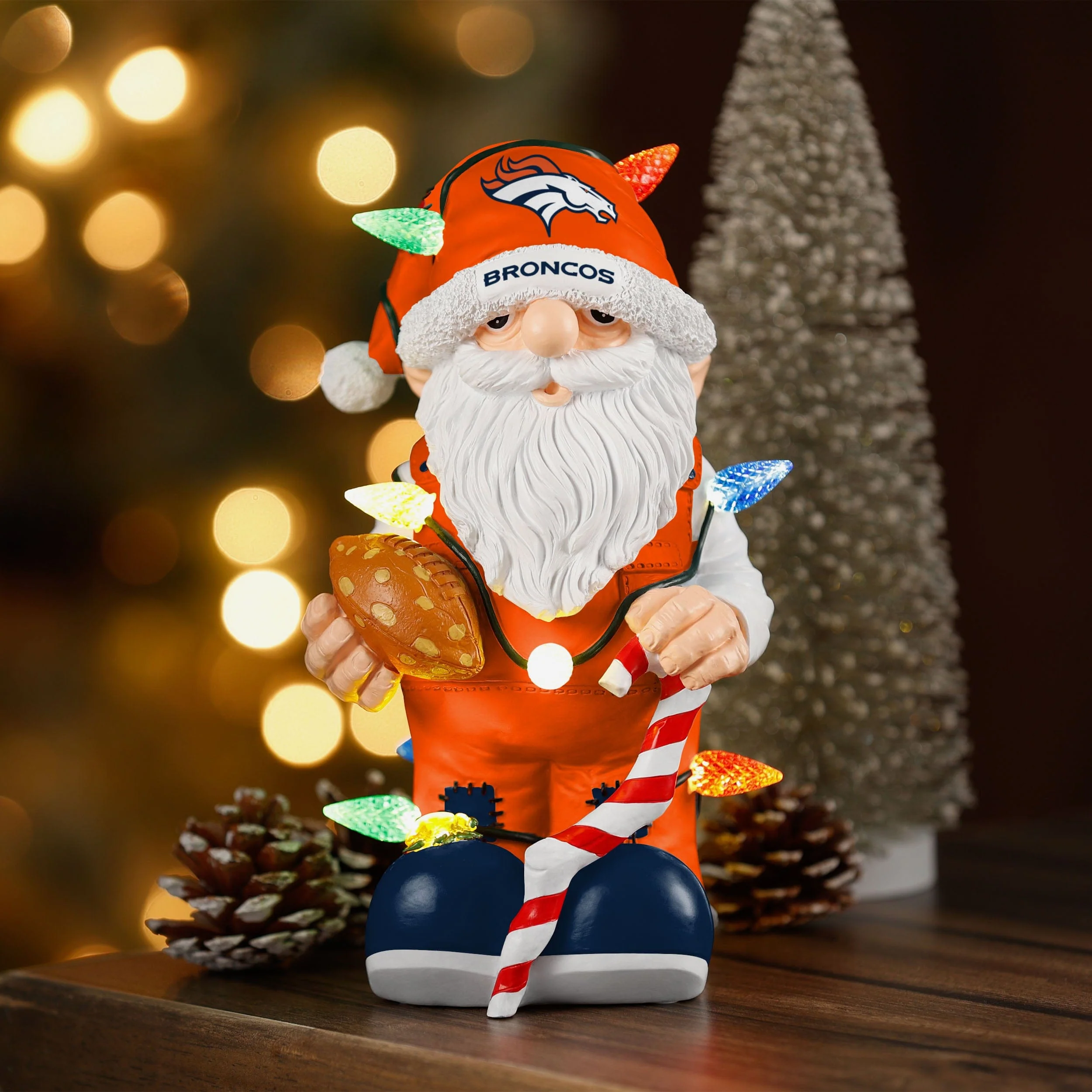 Denver Broncos Light Up Holiday Gnome - Image 2