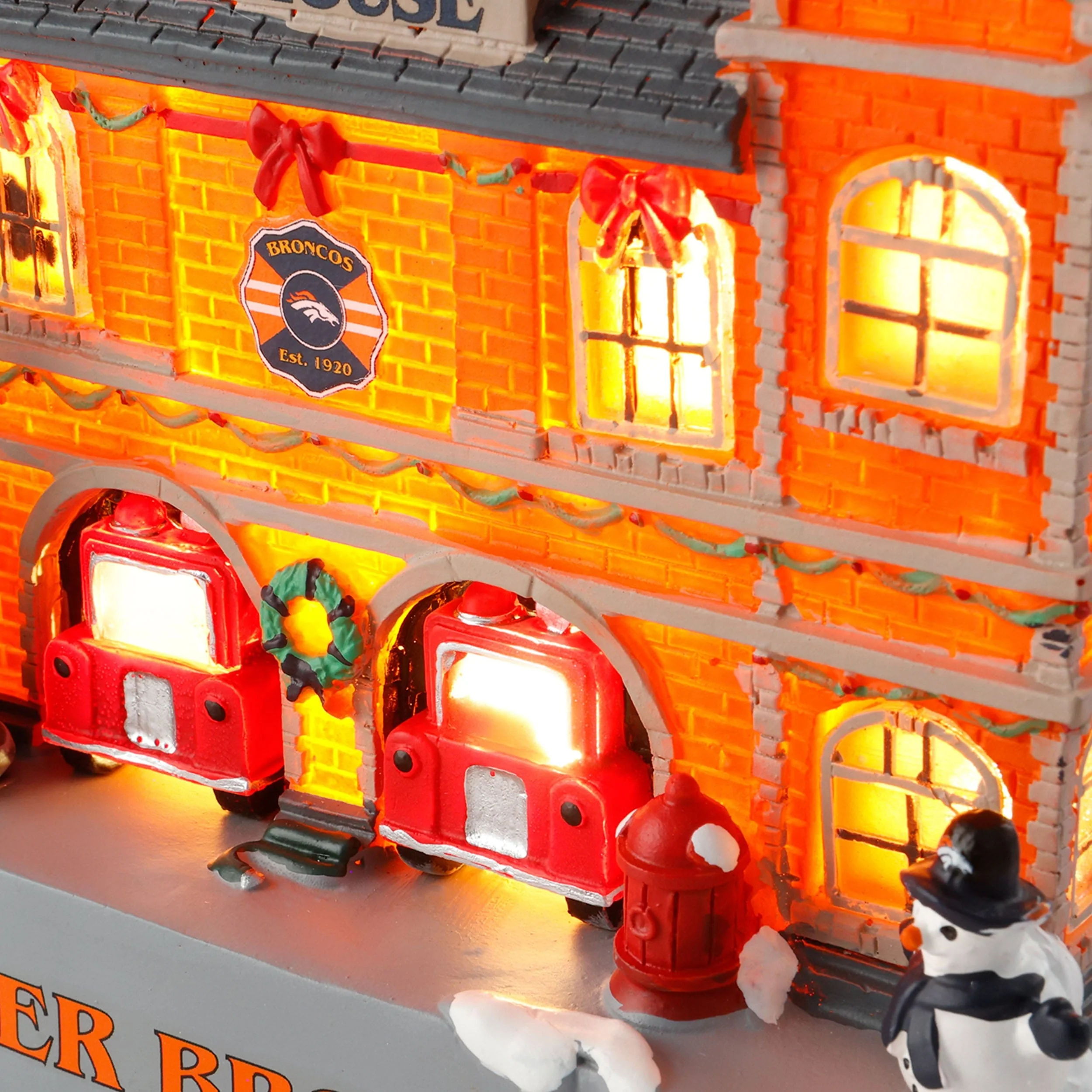 Denver Broncos Light Up Resin Team Firehouse - Image 3