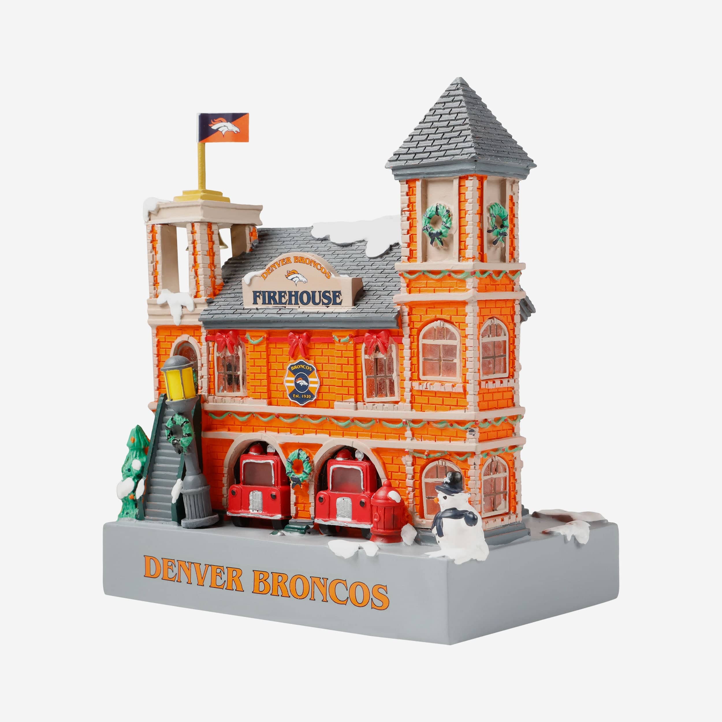 Denver Broncos Light Up Resin Team Firehouse - Image 4