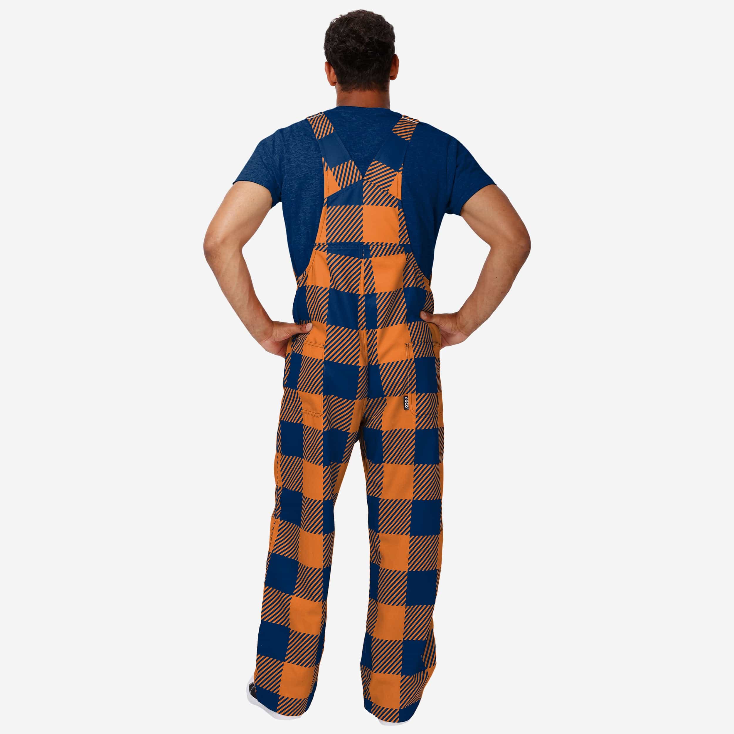 Denver Broncos Mens Plaid Bib Overalls - Image 2