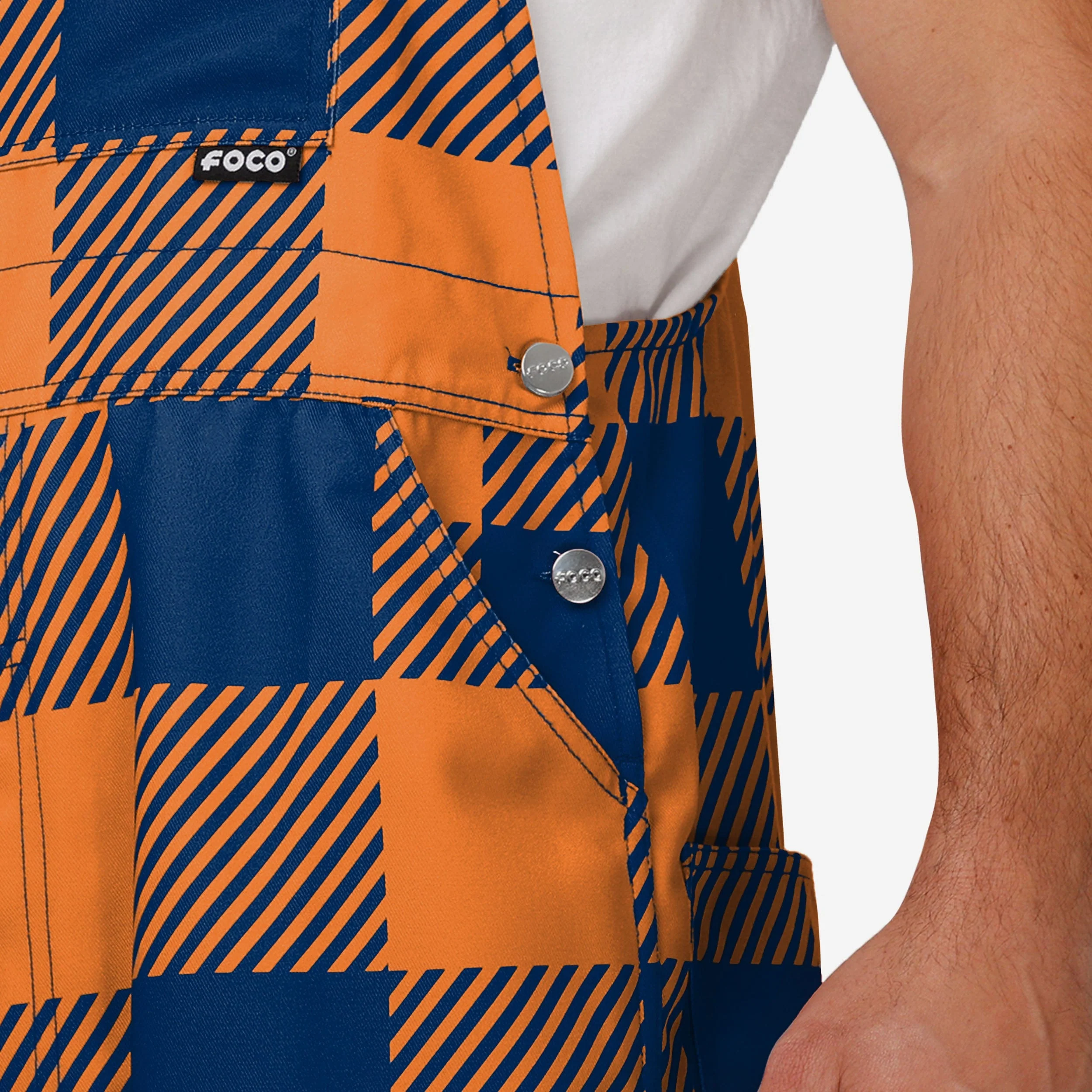 Denver Broncos Mens Plaid Bib Overalls - Image 5