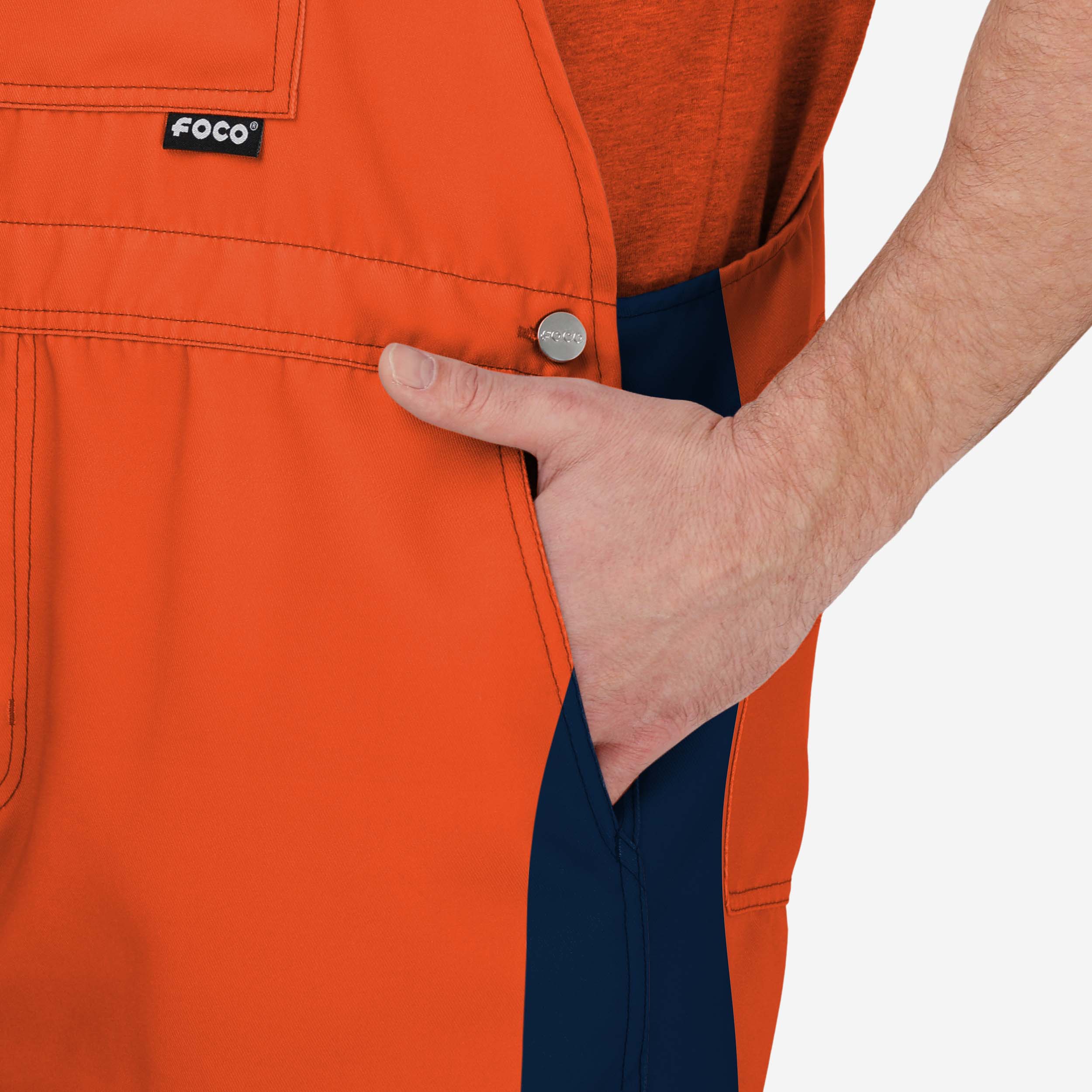 Denver Broncos Mens Team Stripe Bib Shortalls - Image 4