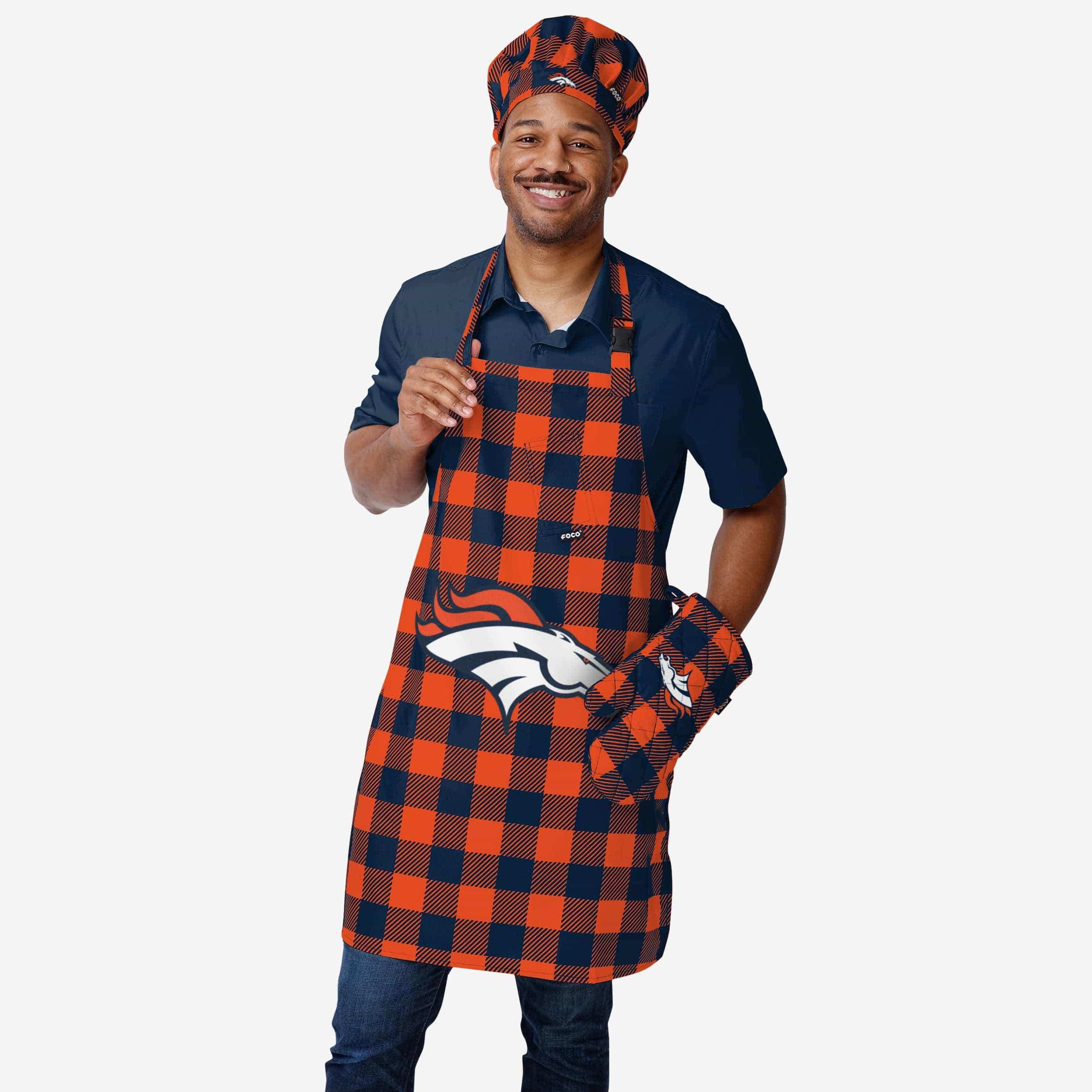 Denver Broncos Plaid Chef Hat - Image 2