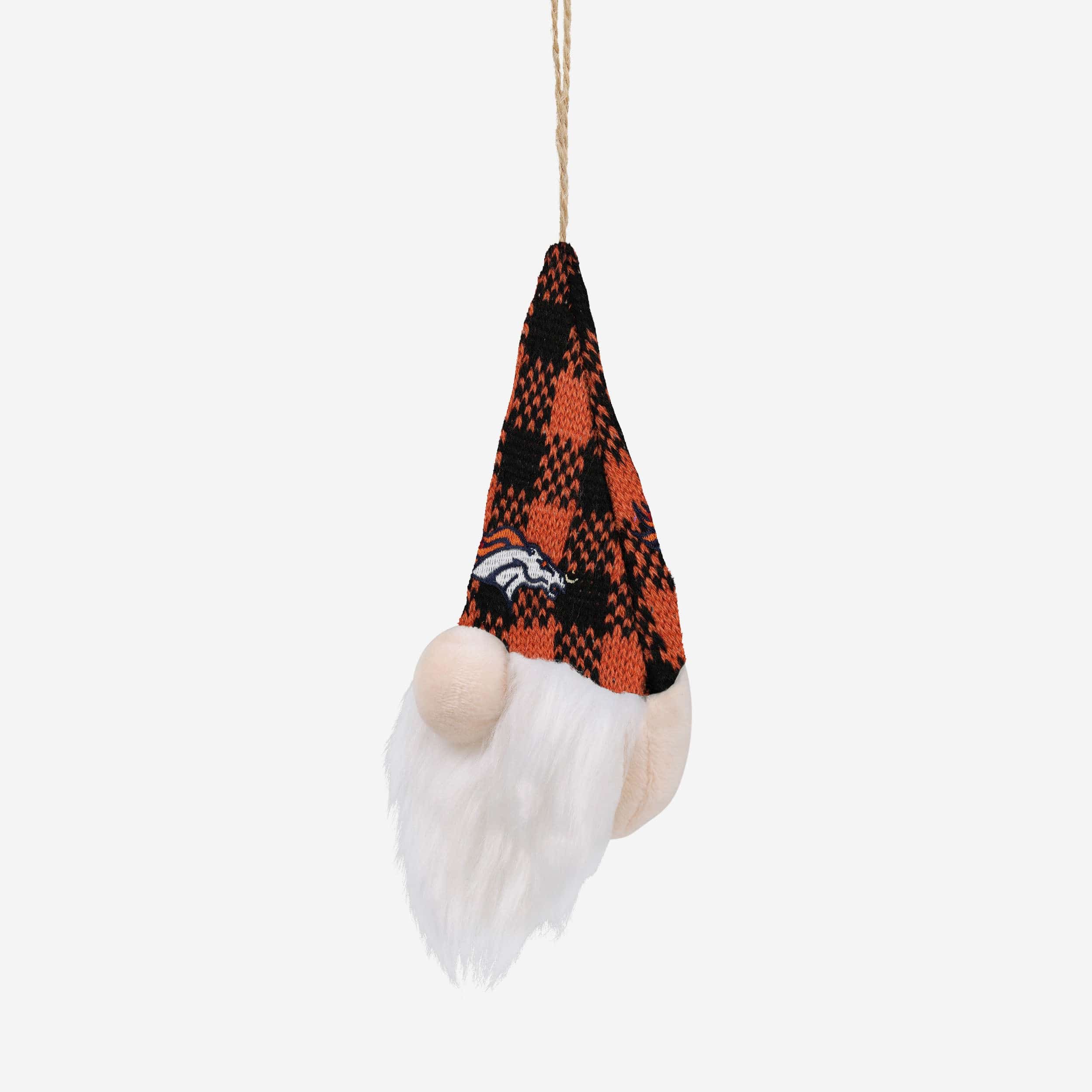 Denver Broncos Plaid Hat Plush Gnome Ornament - Image 2