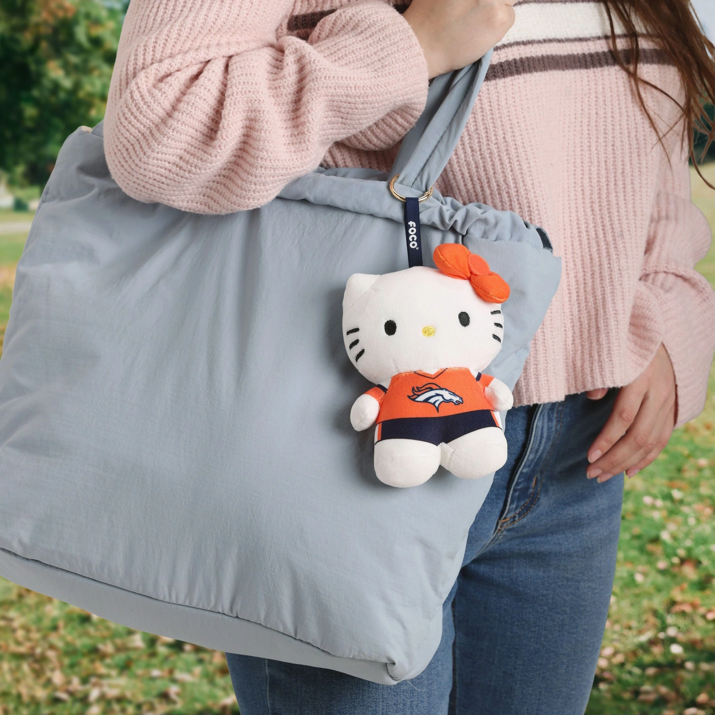 Denver Broncos Plush Hello Kitty® Bag Charm Keychain - Image 2
