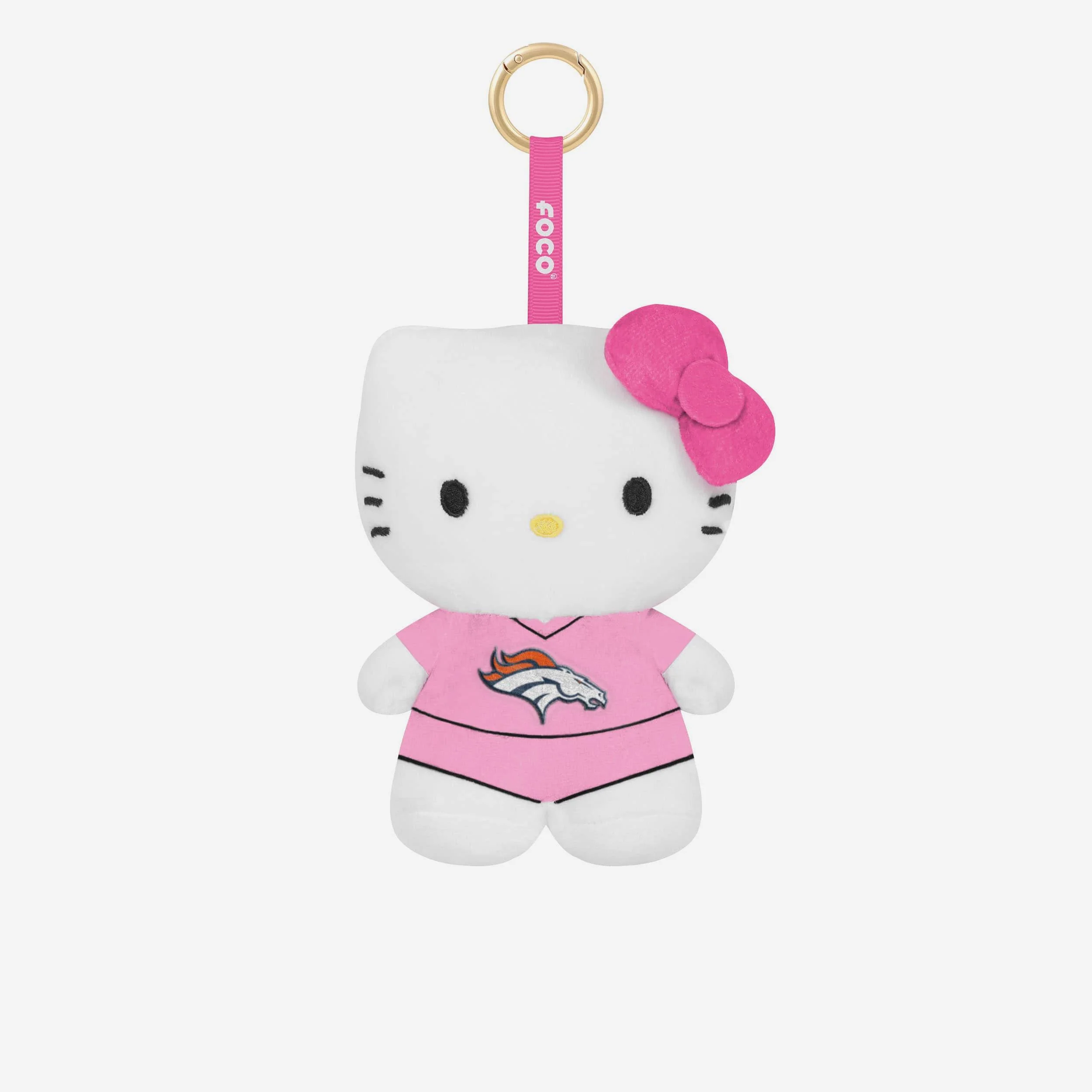 Denver Broncos Plush Hello Kitty® Pink Bag Charm Keychain