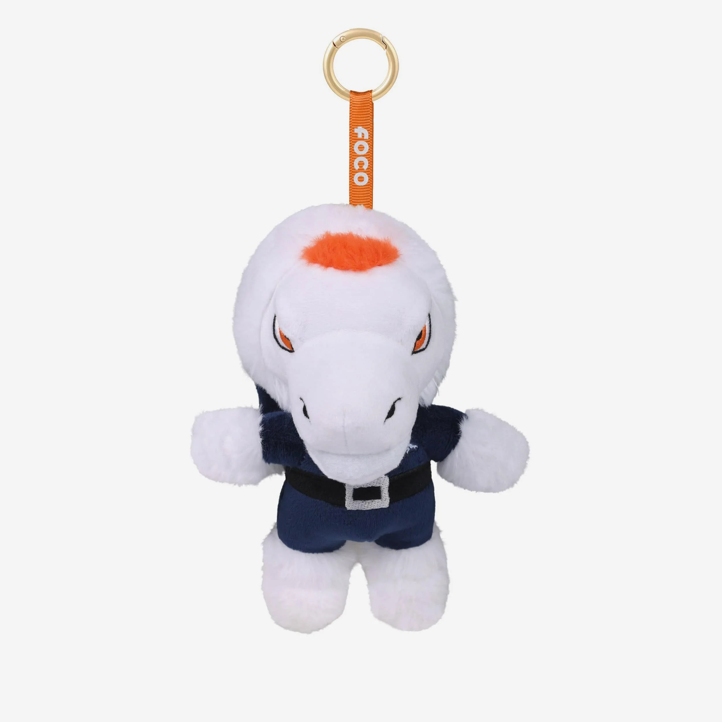 Denver Broncos Plush Mascot Santa Bag Charm Keychain