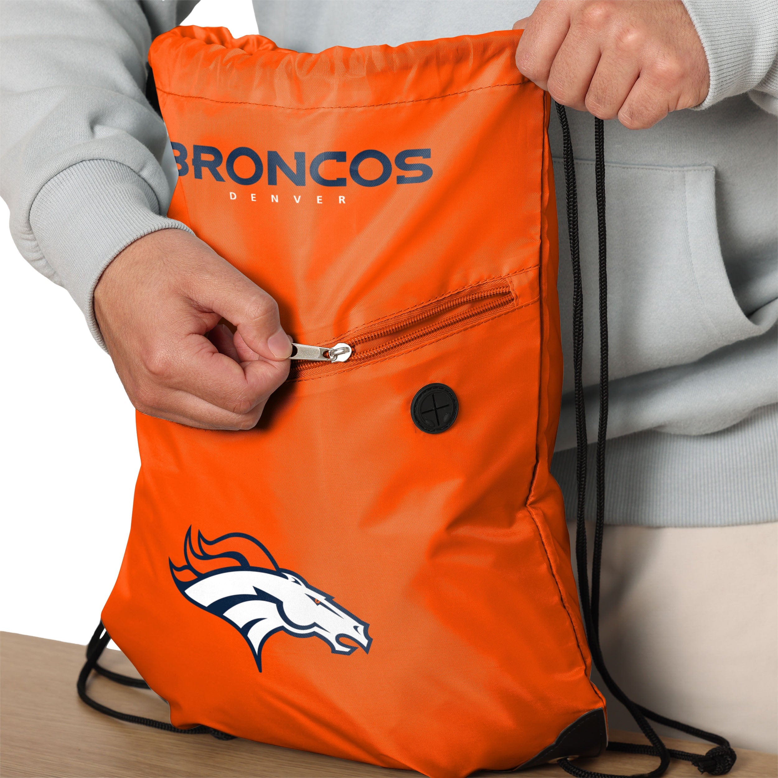 Denver Broncos Pocket Drawstring Backpack - Image 4