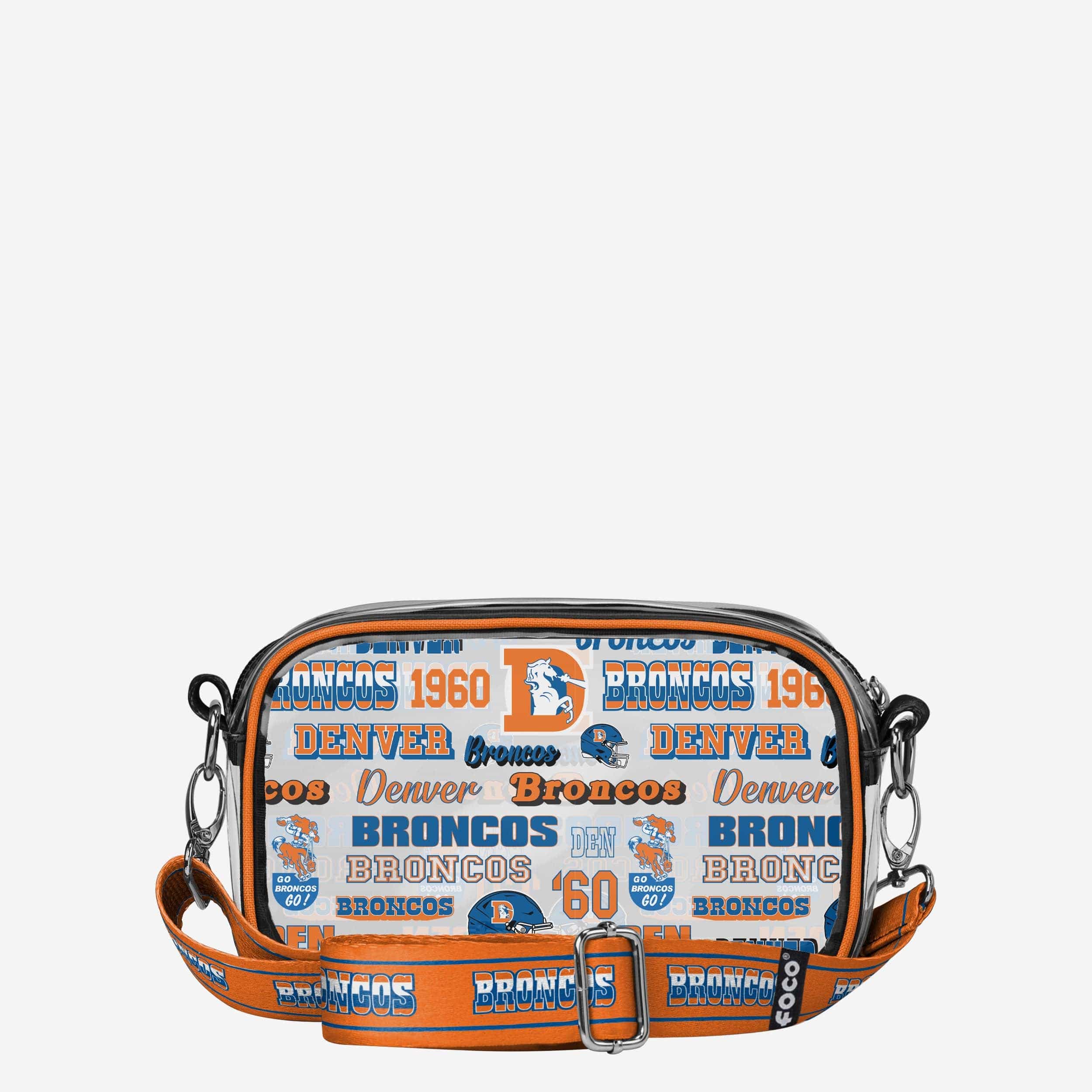 Denver Broncos Repeat Retro Print Clear Crossbody Bag - Image 5