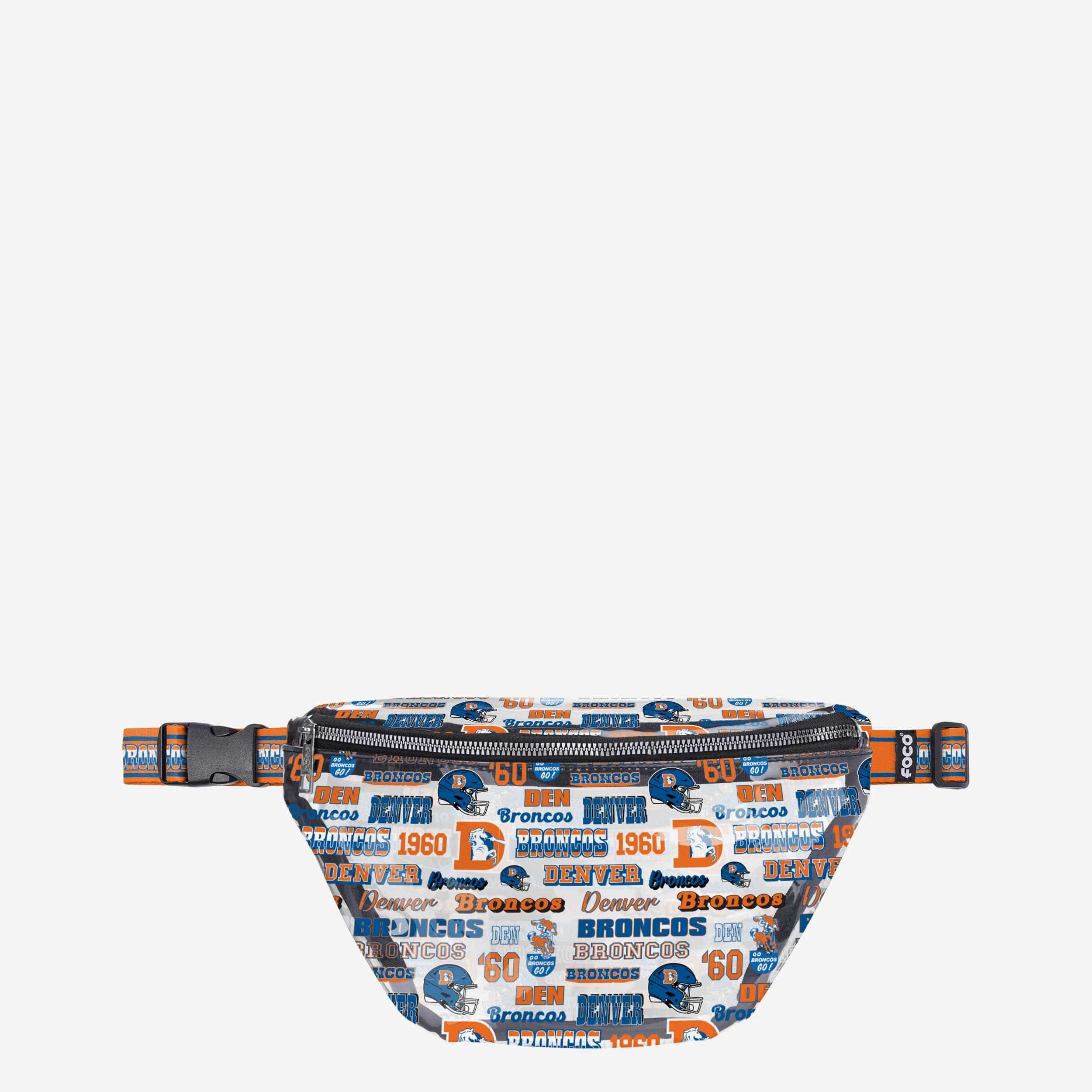 Denver Broncos Repeat Retro Print Clear Fanny Pack