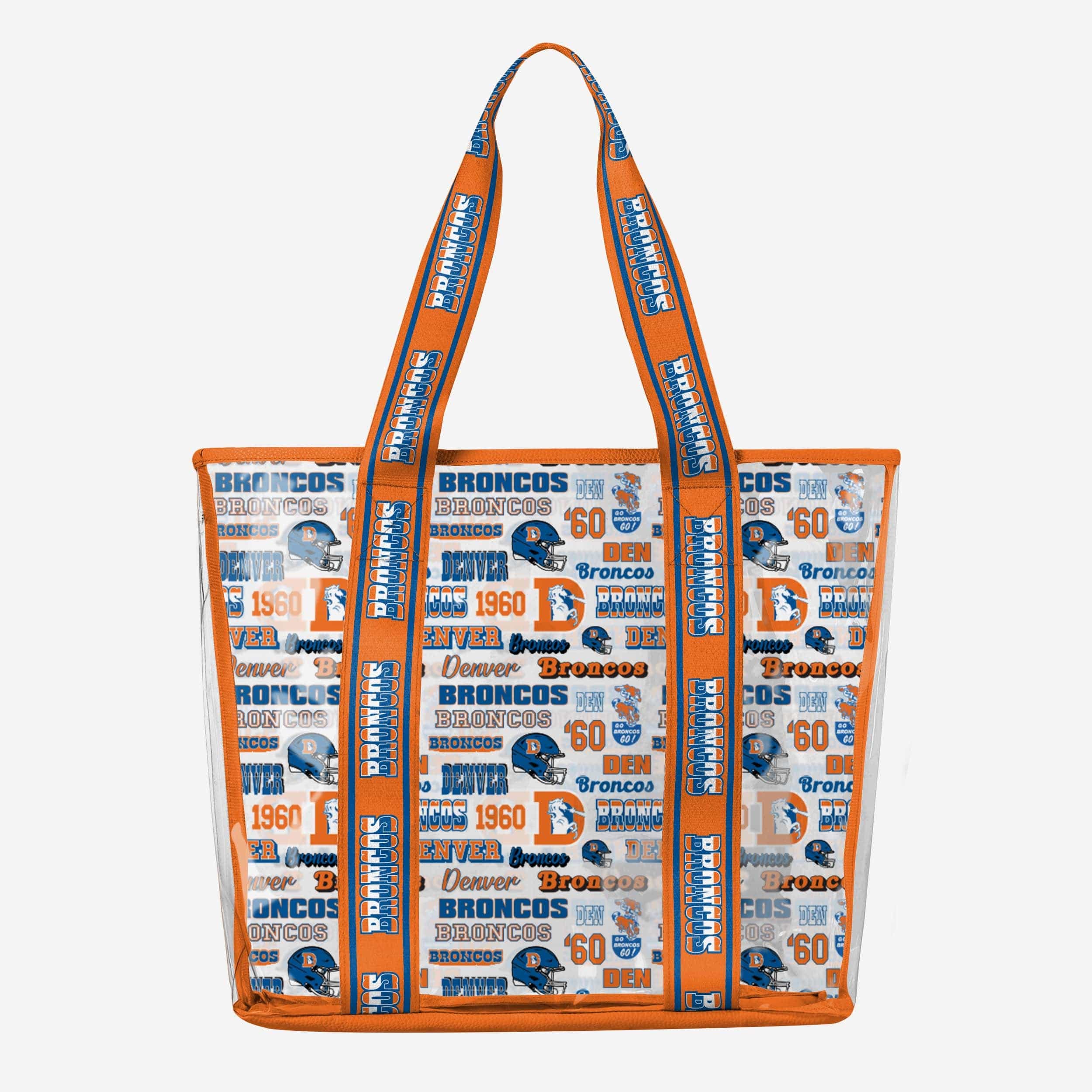 Denver Broncos Repeat Retro Print Clear Tote Bag