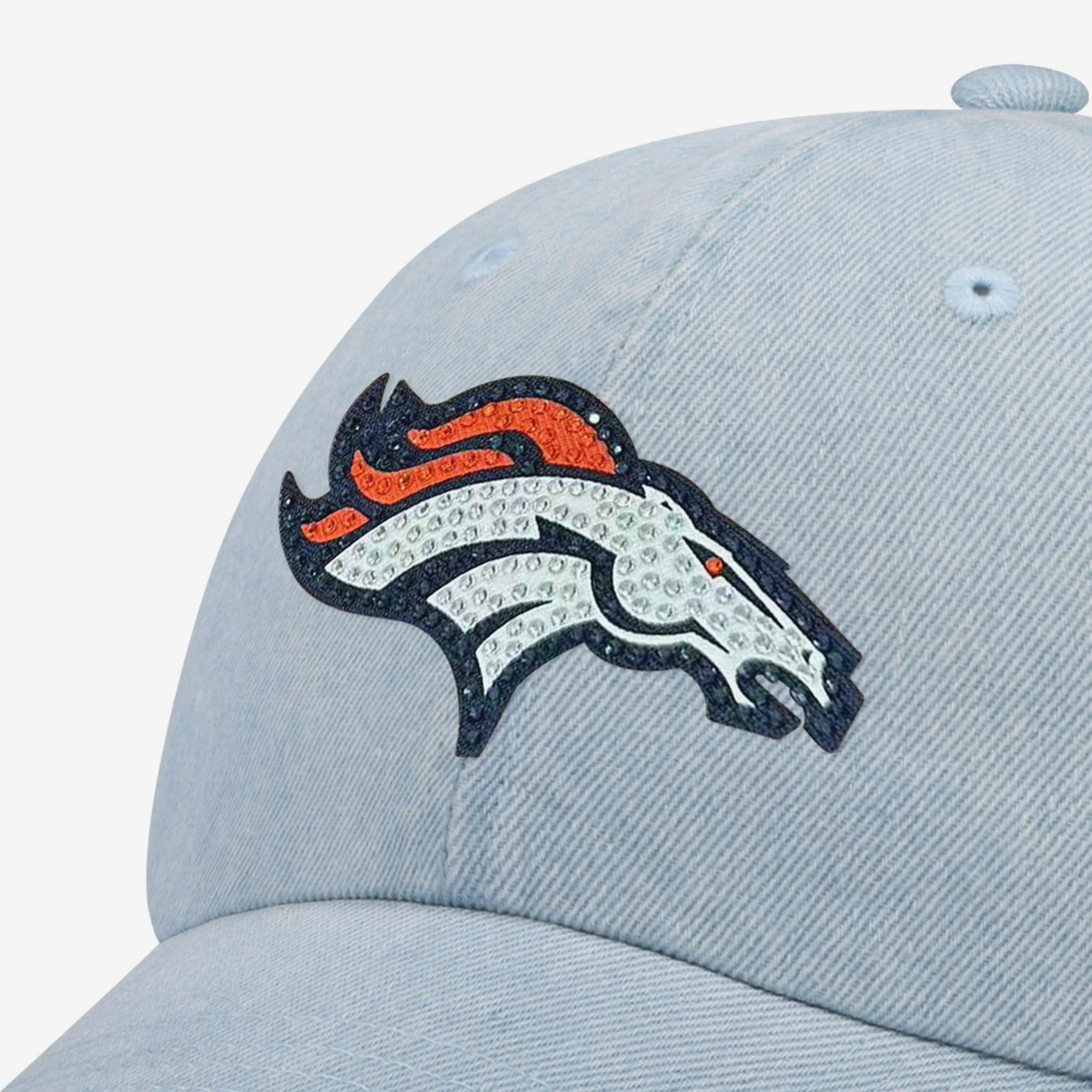 Denver Broncos Rhinestone Logo Denim Casual Cap - Image 2