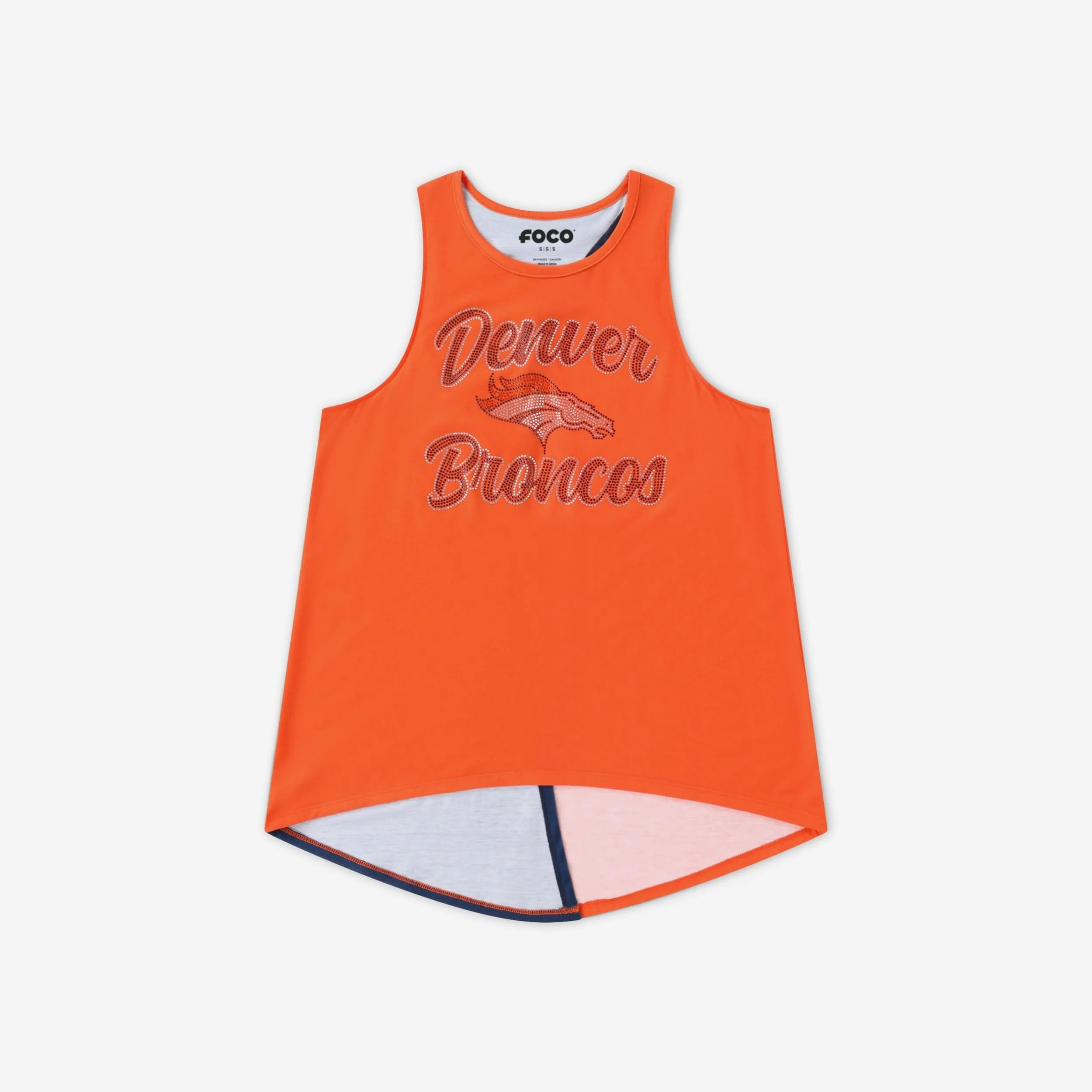 Denver Broncos Rhinestone Tie-Breaker Sleeveless Top - Image 4