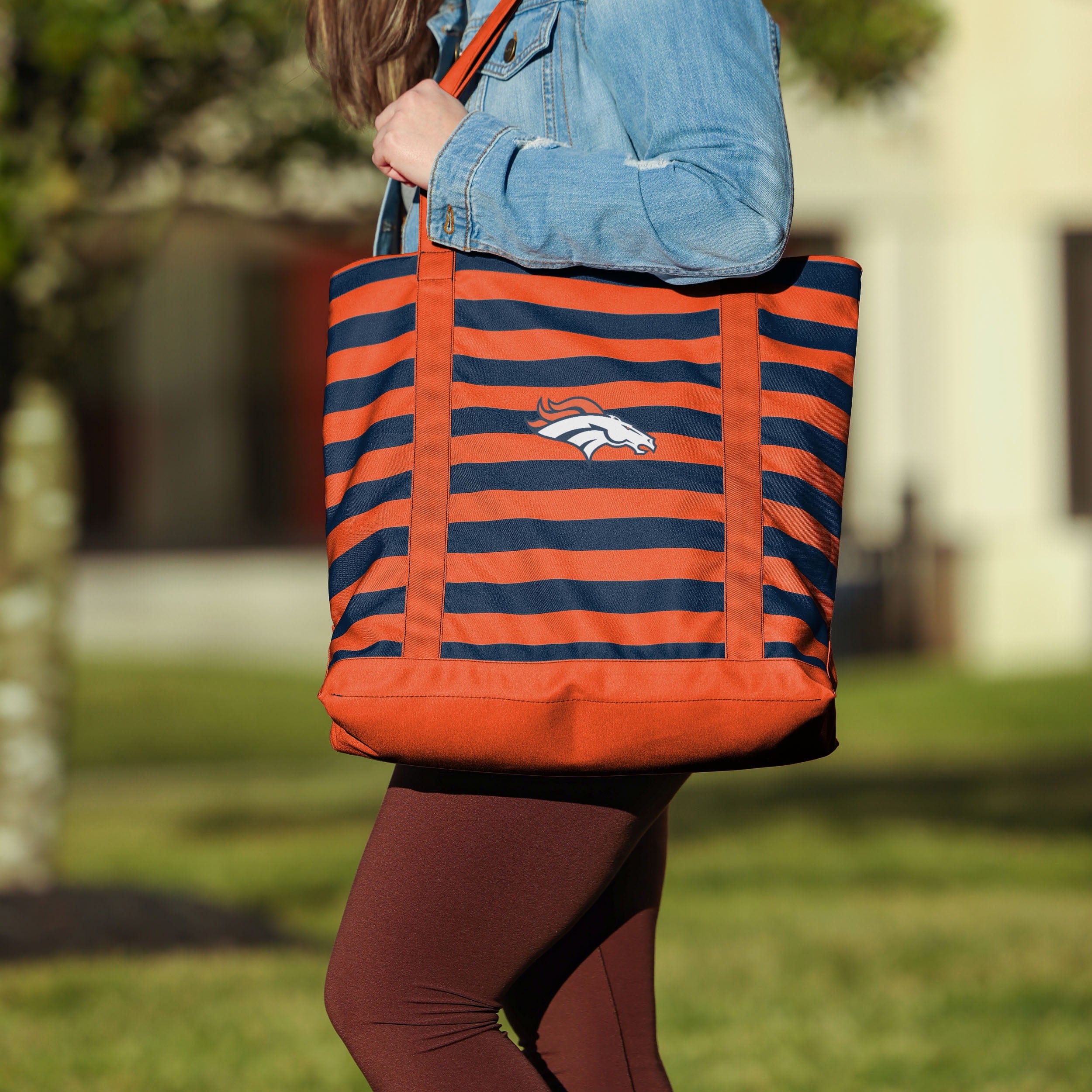 Denver Broncos Team Stripe Canvas Tote Bag - Image 3