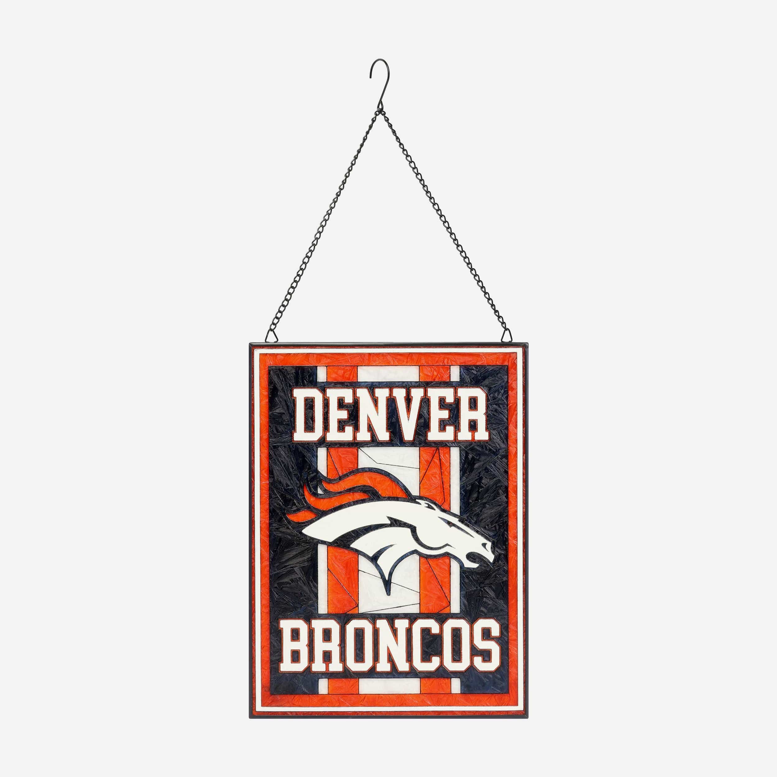 Denver Broncos Team Stripe Stain Glass Sign