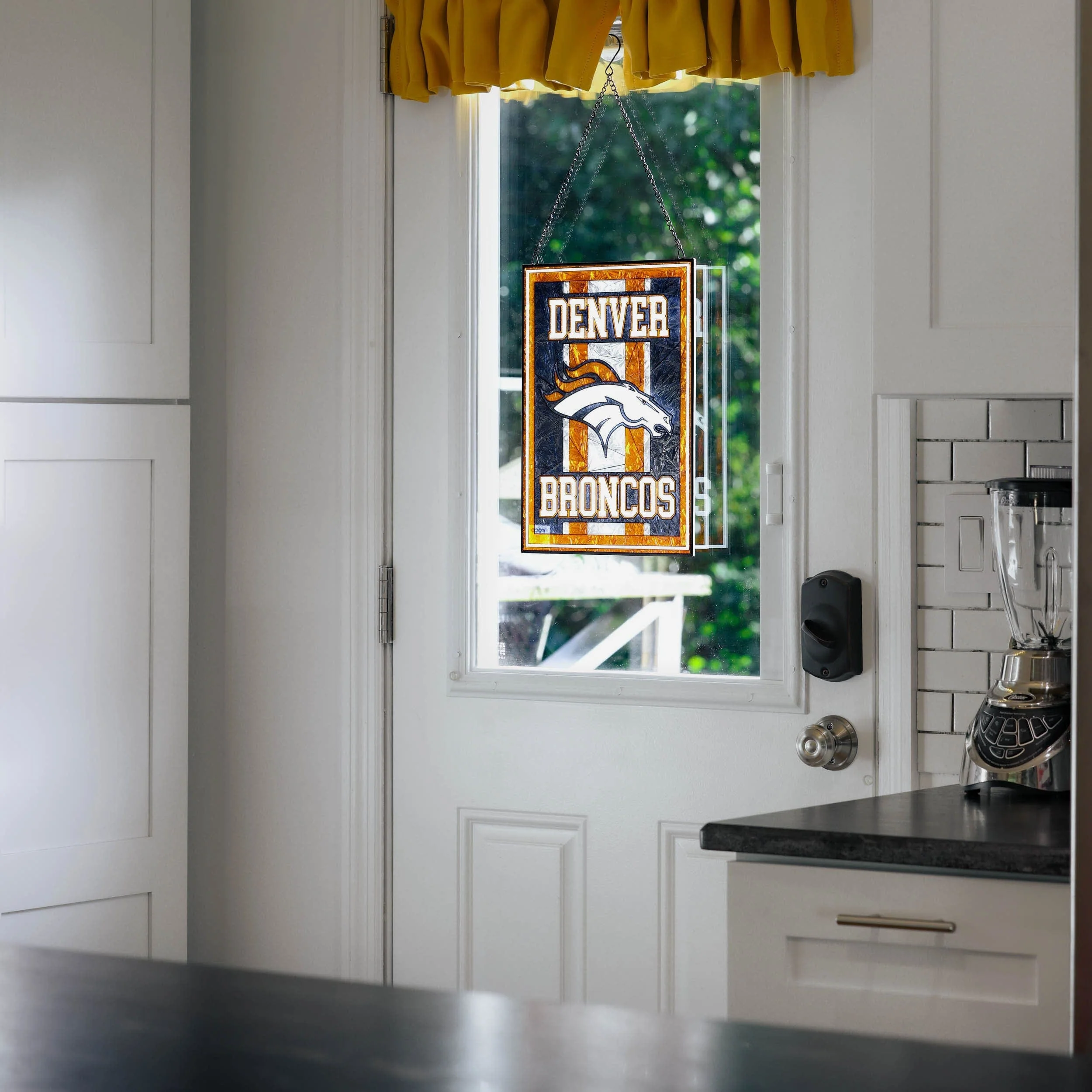 Denver Broncos Team Stripe Stain Glass Sign - Image 4