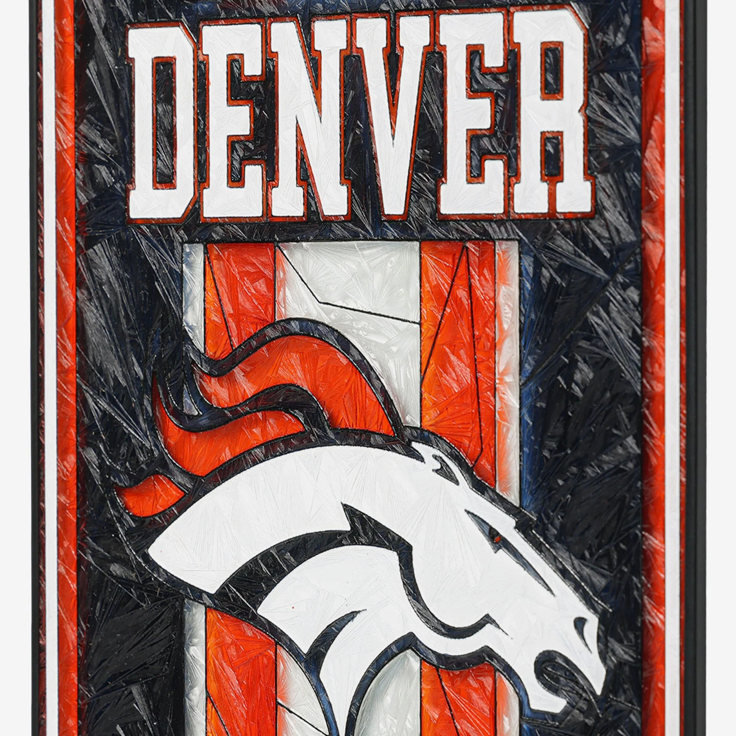 Denver Broncos Team Stripe Stain Glass Sign - Image 5