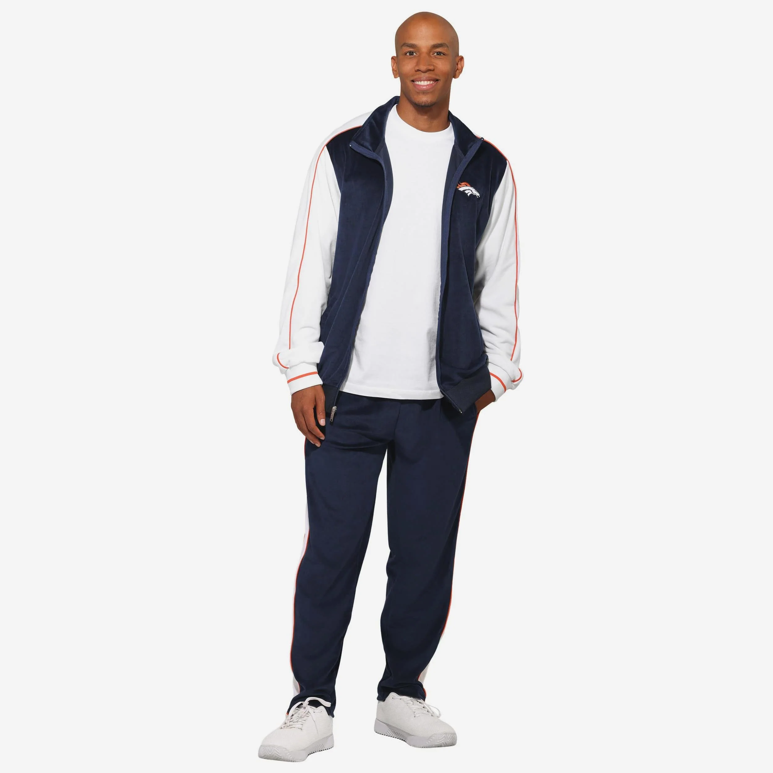 Denver Broncos Two Tone Velour Zip Up Top - Image 5