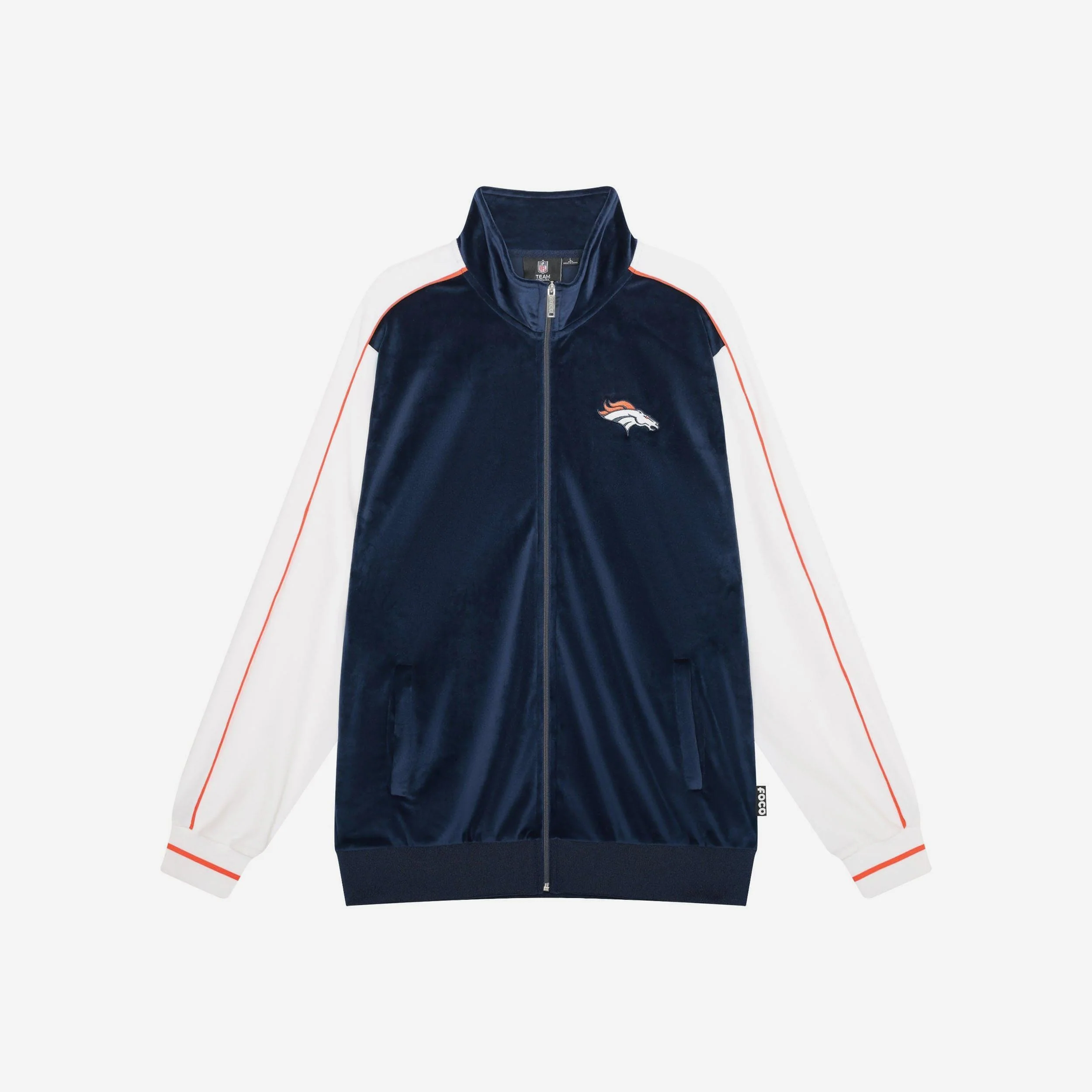 Denver Broncos Two Tone Velour Zip Up Top - Image 6