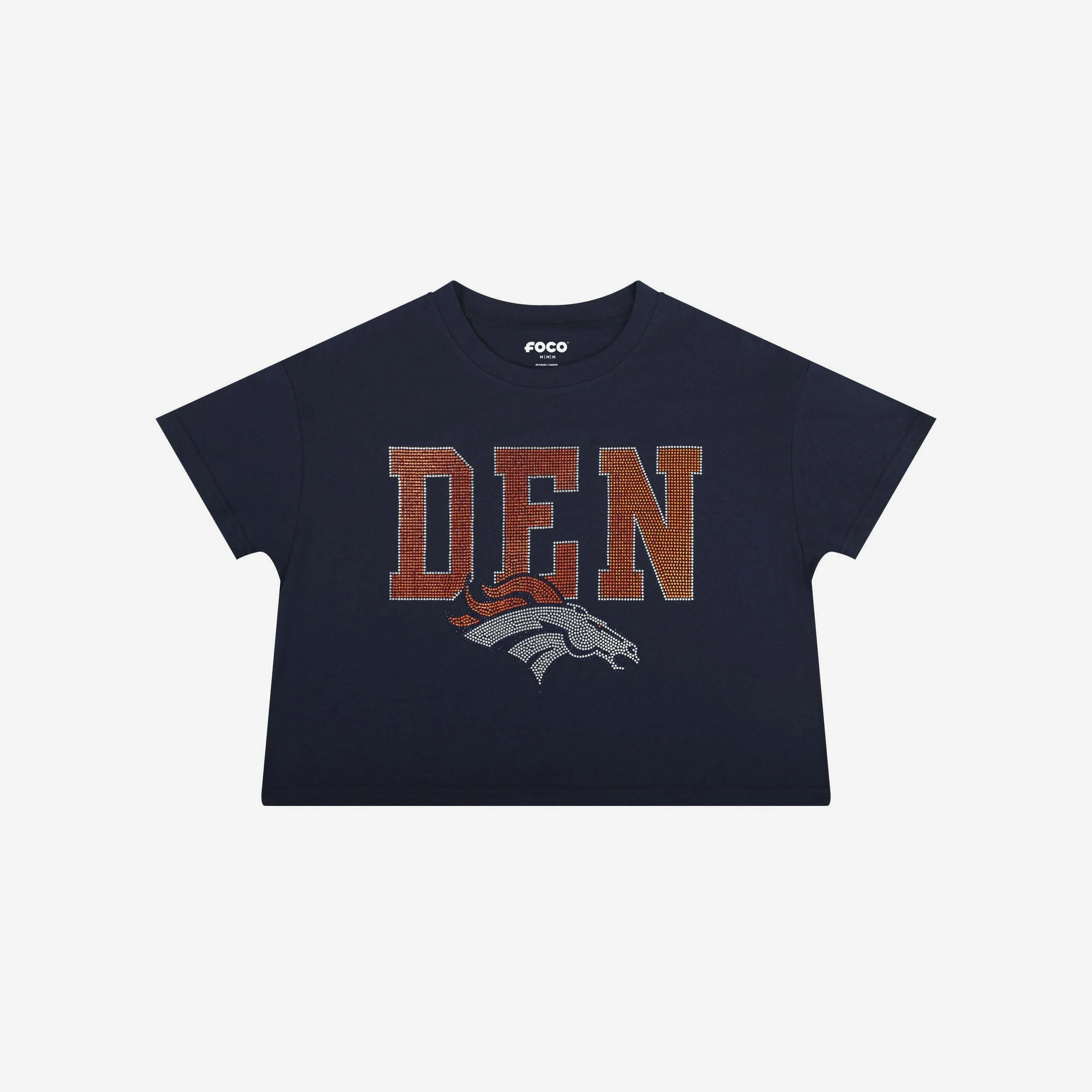 Denver Broncos Womens Rhinestone Logo Crop Top - Image 4