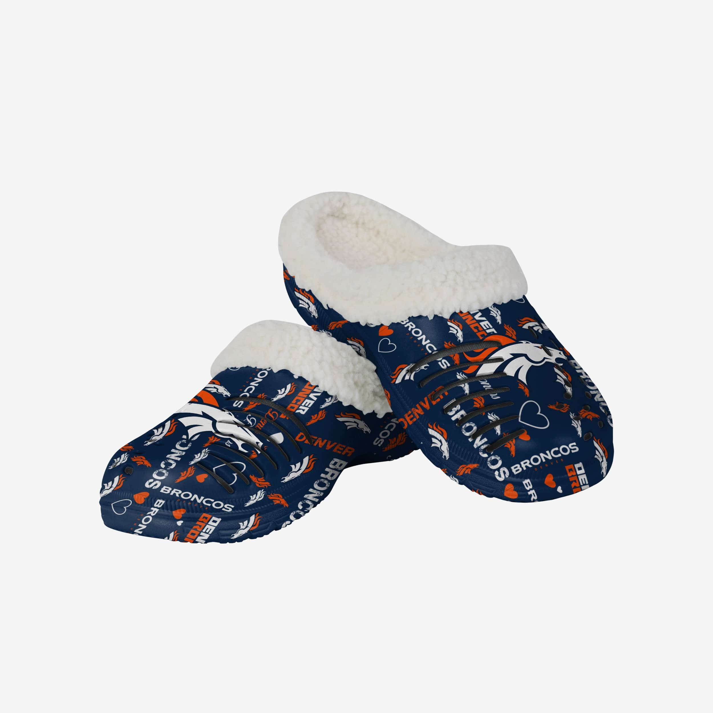 Denver Broncos Womens Sherpa Lined Logo Love Clog - Image 3