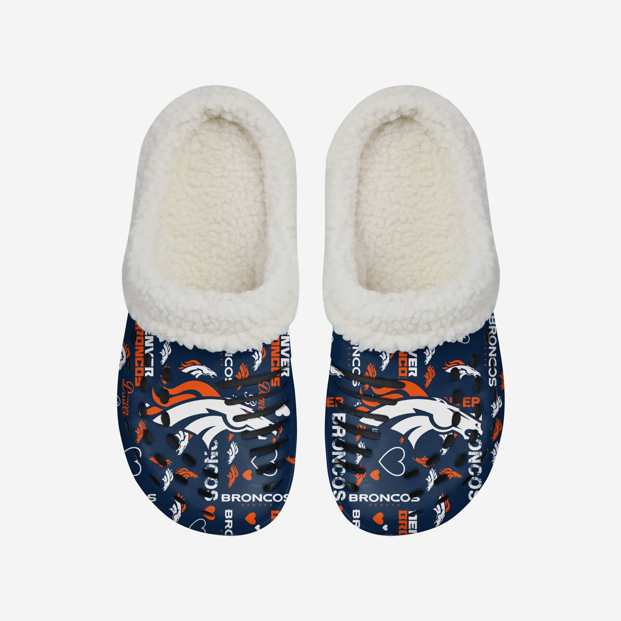 Denver Broncos Womens Sherpa Lined Logo Love Clog - Image 4