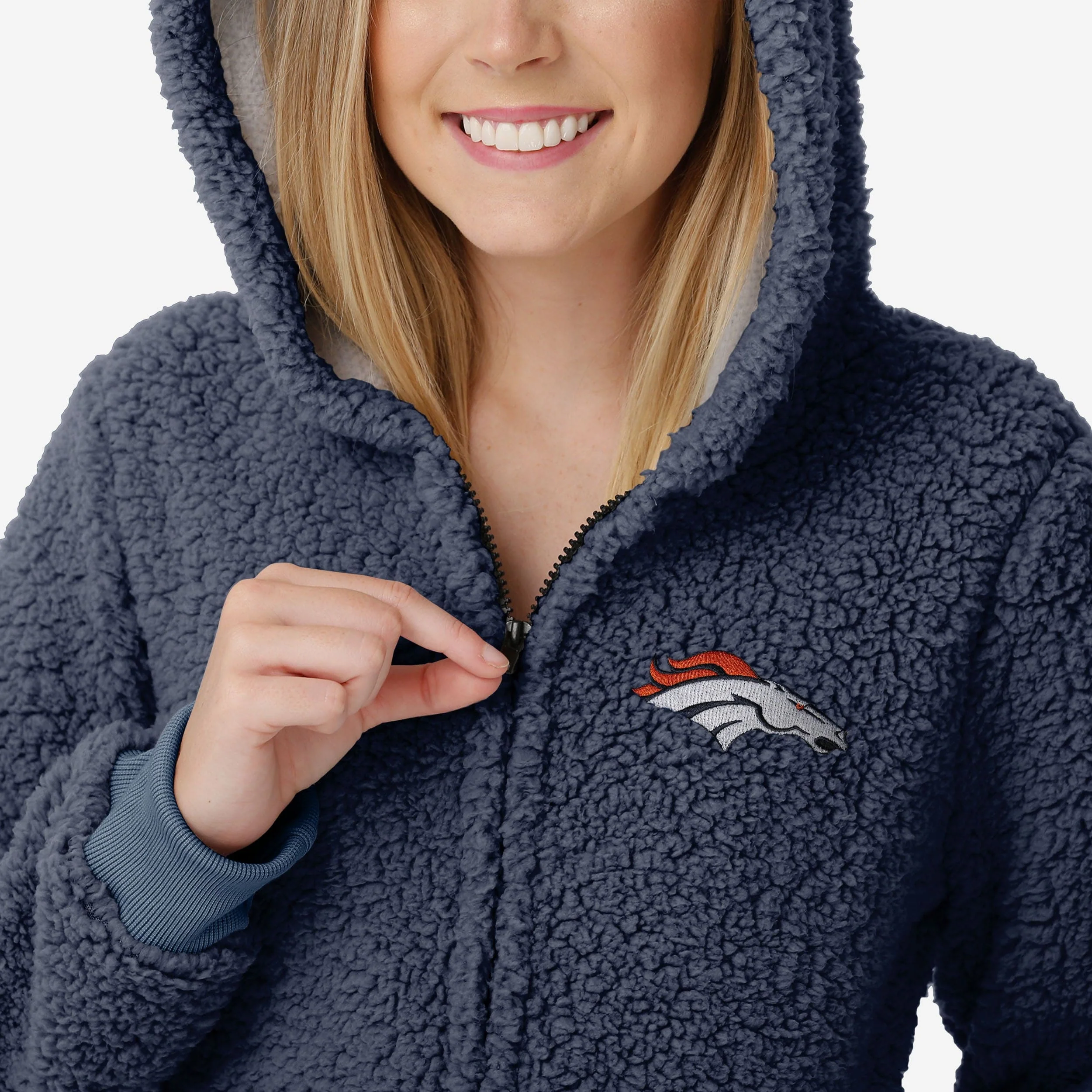 Denver Broncos Womens Sherpa One Piece Pajamas - Image 3