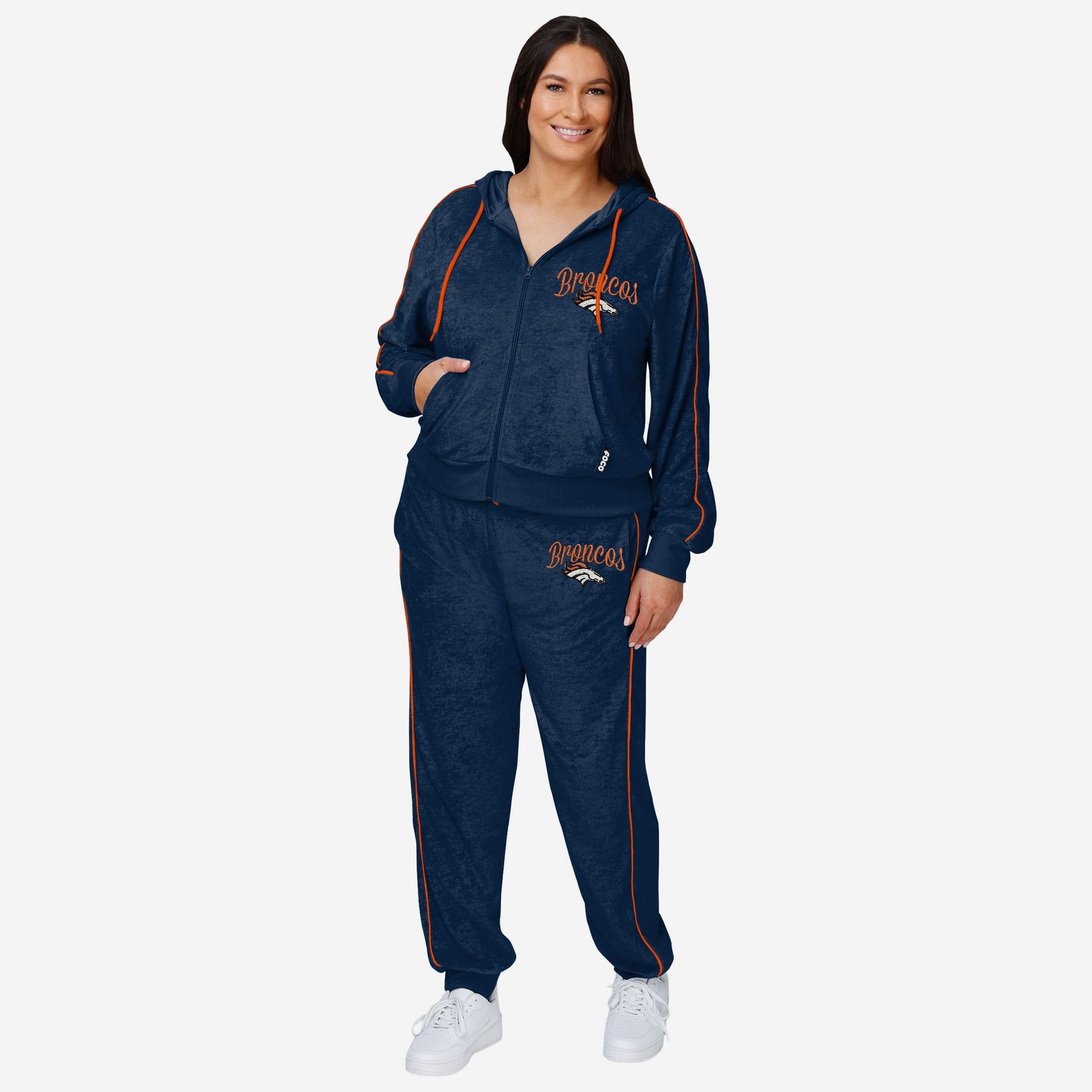 Denver Broncos Womens Terry Knit Zip Up Top - Image 6