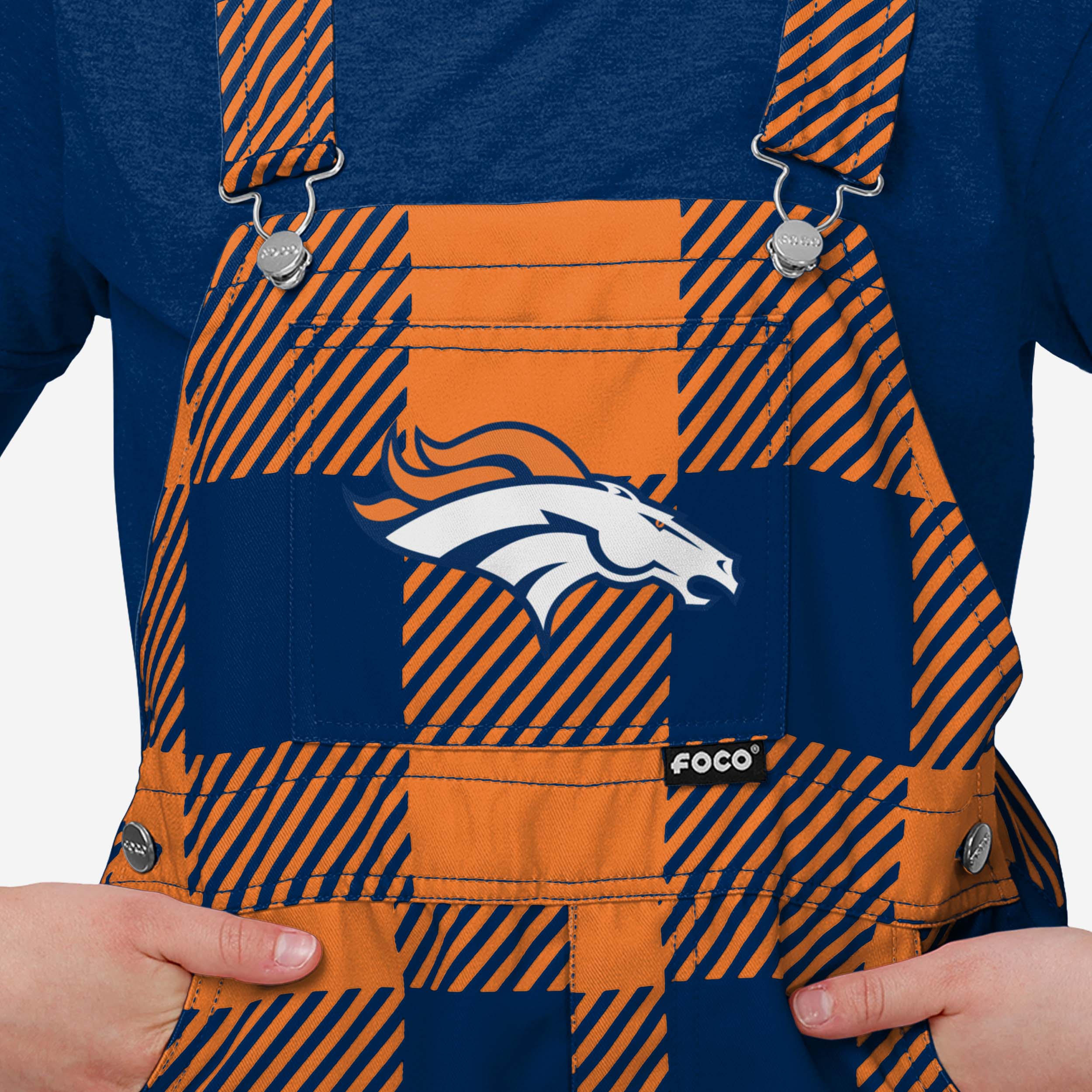 Denver Broncos Youth Plaid Bib Overalls - Image 4