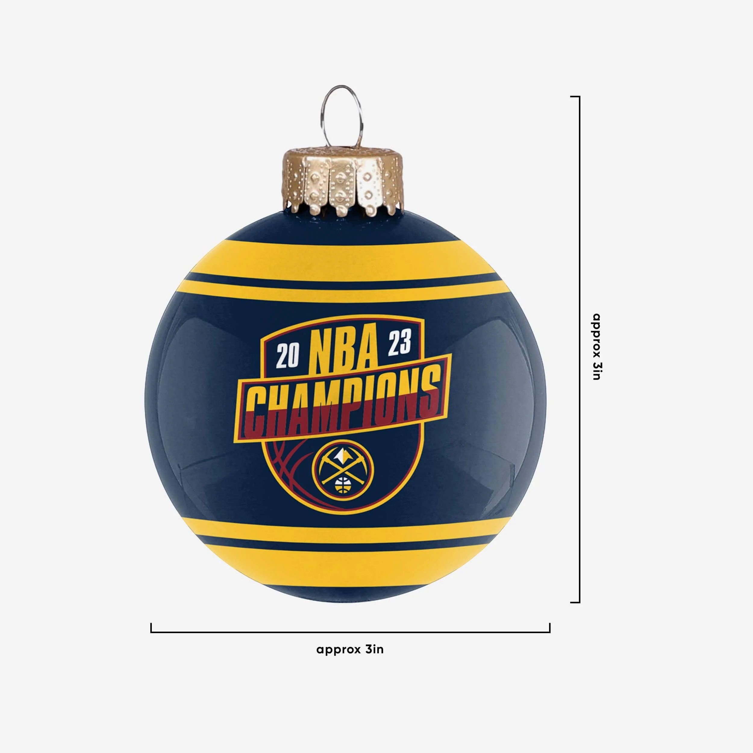 Denver Nuggets 2023 NBA Champions Glass Ball Ornament - Image 2