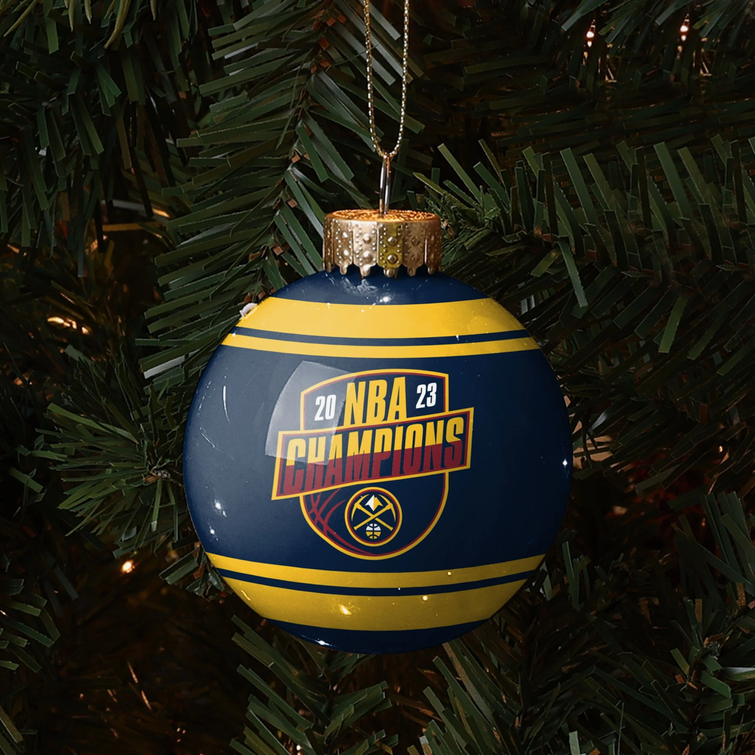 Denver Nuggets 2023 NBA Champions Glass Ball Ornament - Image 3