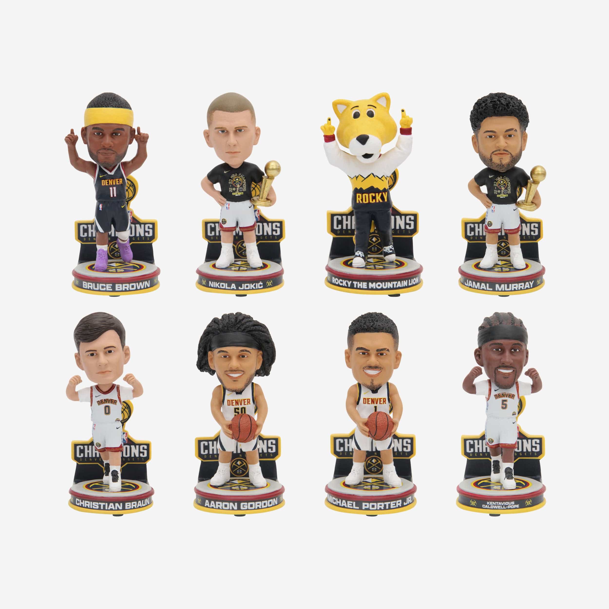 Denver Nuggets 2023 NBA Champions Mini Bobblehead Boxed Set