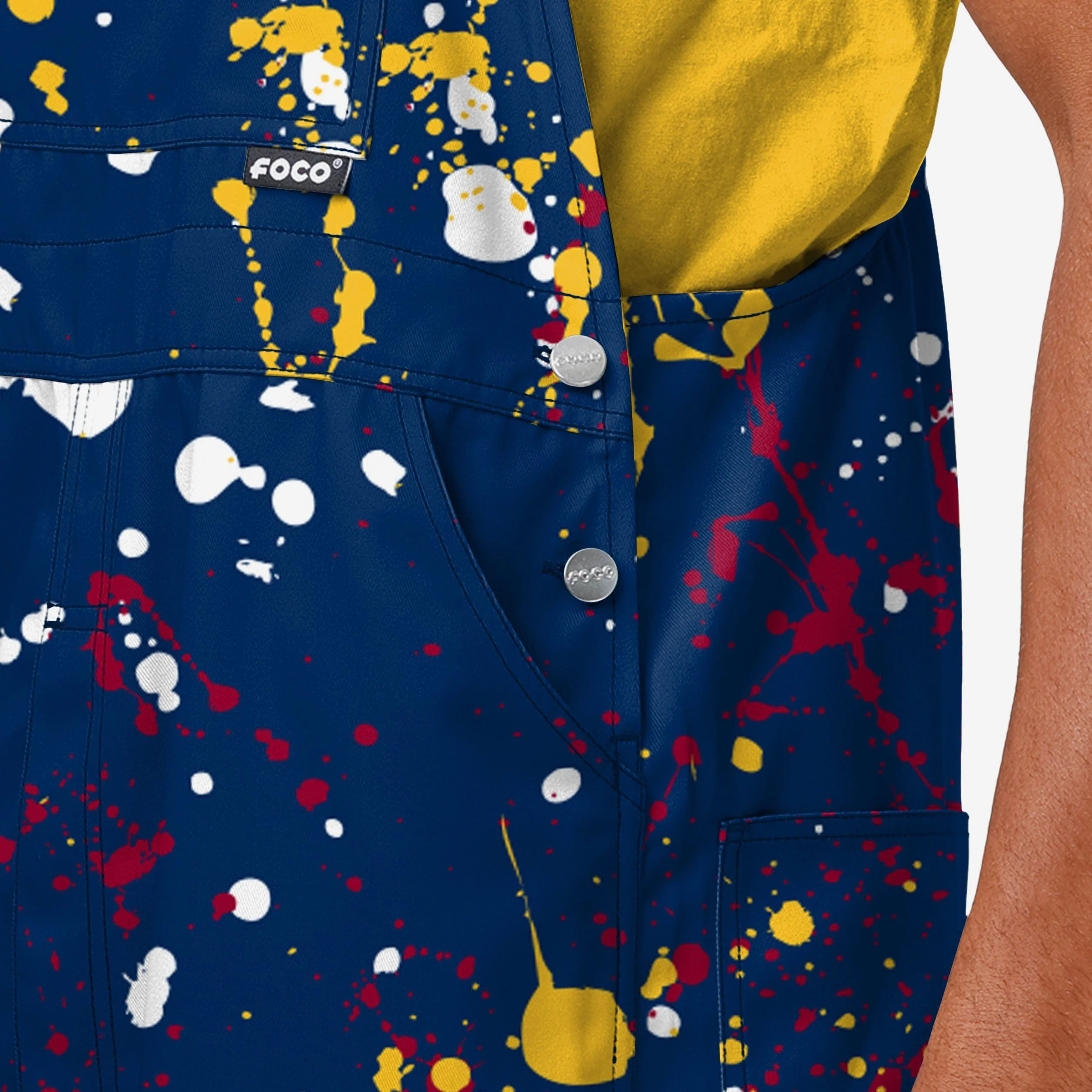 Denver Nuggets Mens Paint Splatter Bib Overalls - Image 4