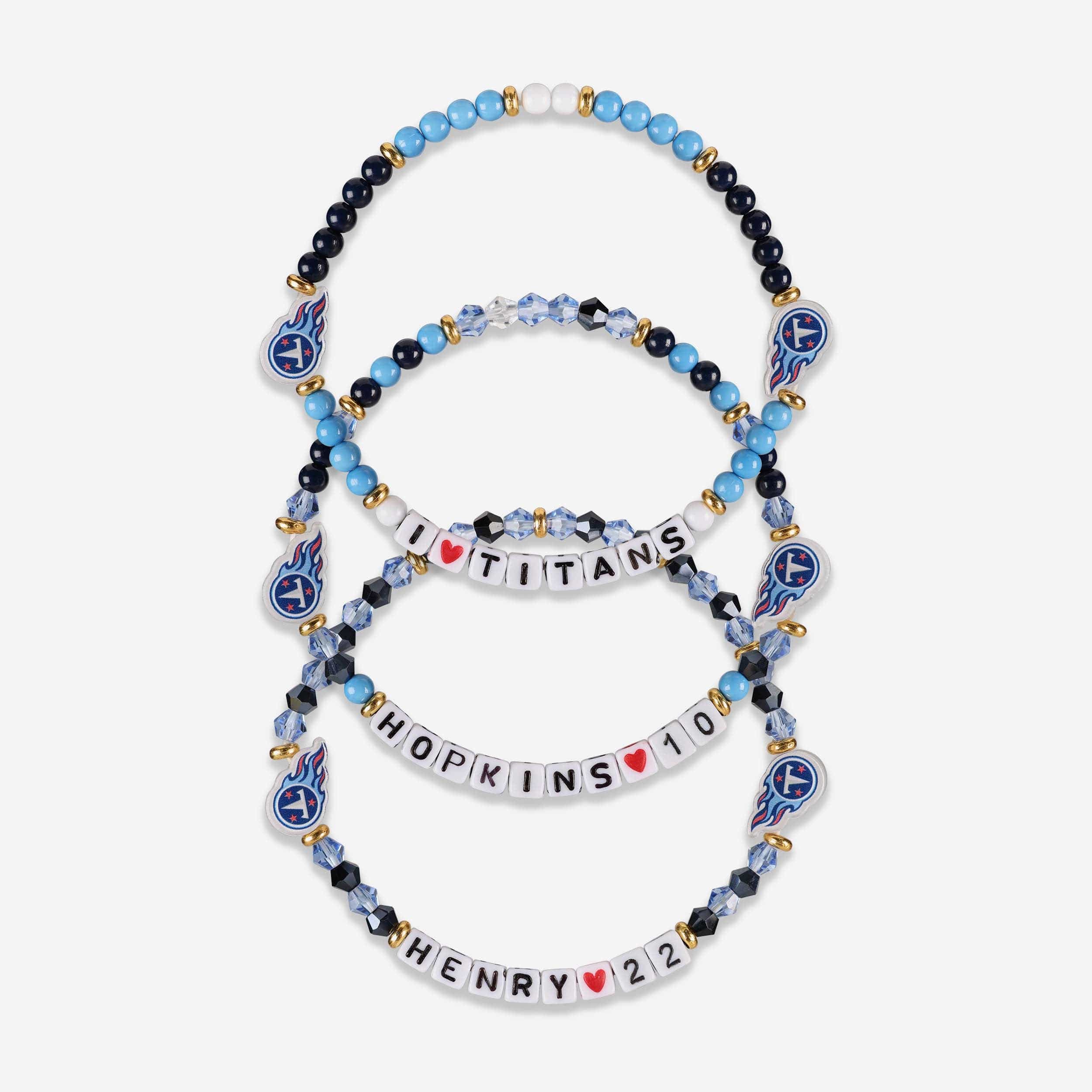Derrick Henry & DeAndre Hopkins Tennessee Titans 3 Pack Player Friendship Bracelet