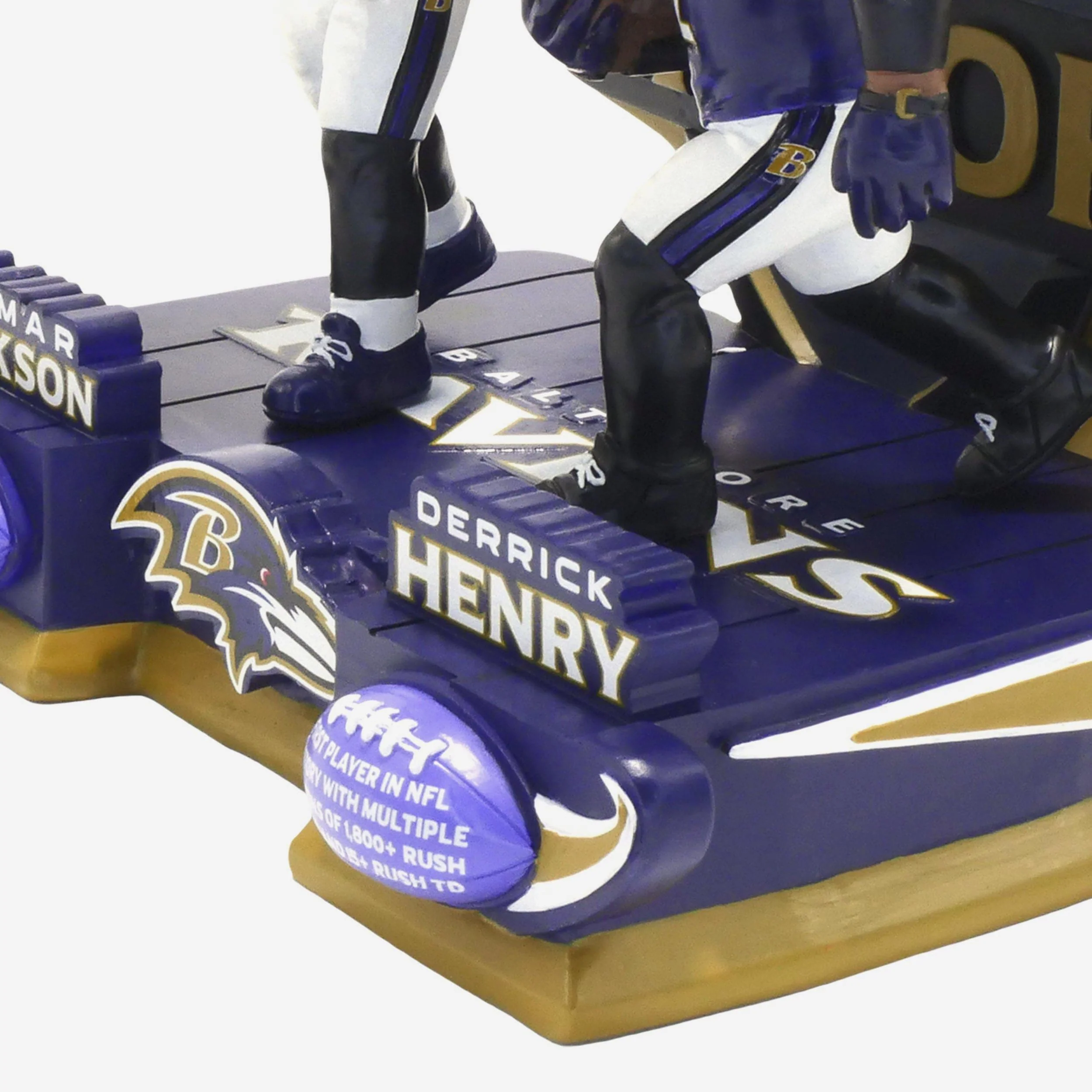 Derrick Henry & Lamar Jackson Baltimore Ravens History Makers Dual Bobblehead - Image 4