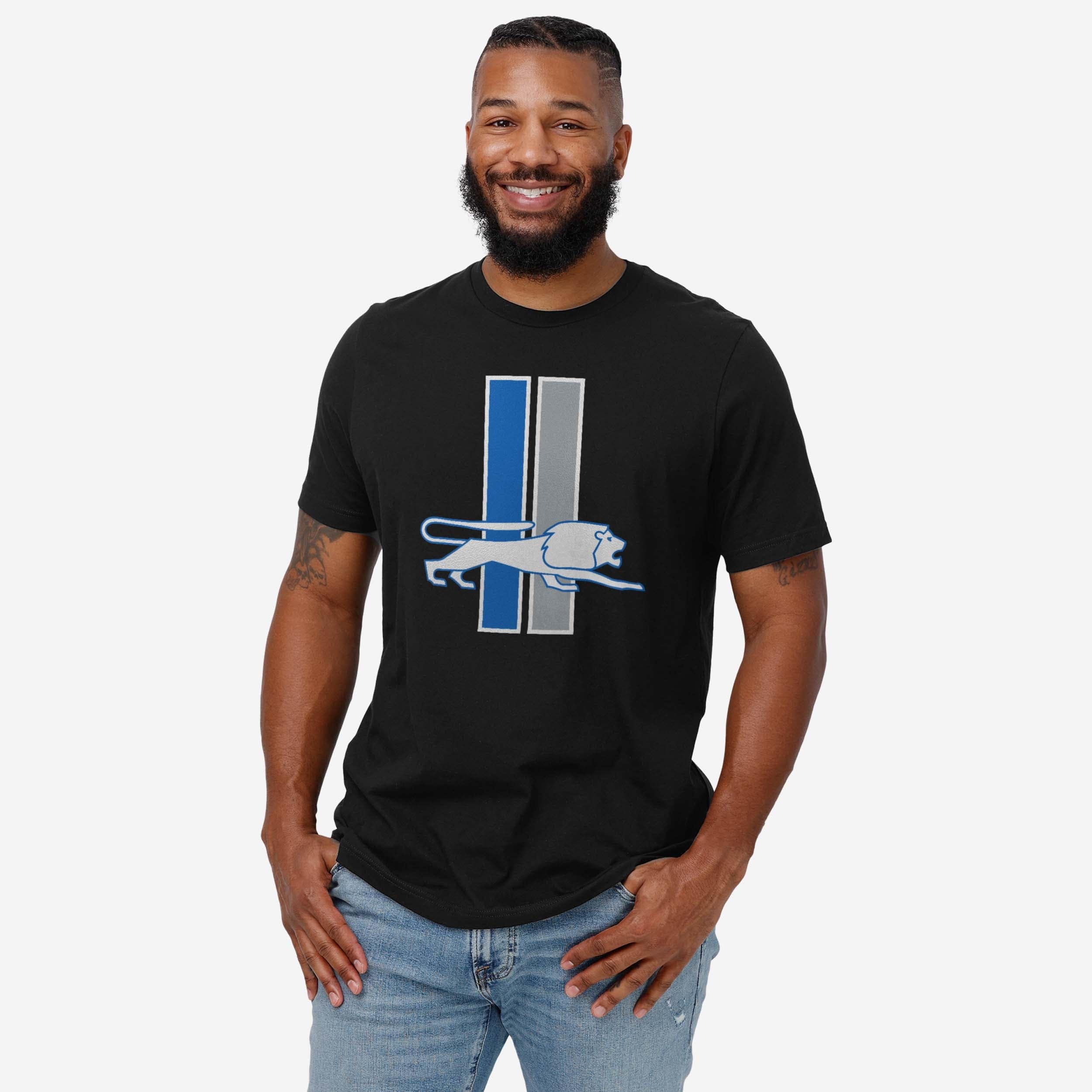Detroit Lions 1961 Retro Logo T-Shirt - Image 2