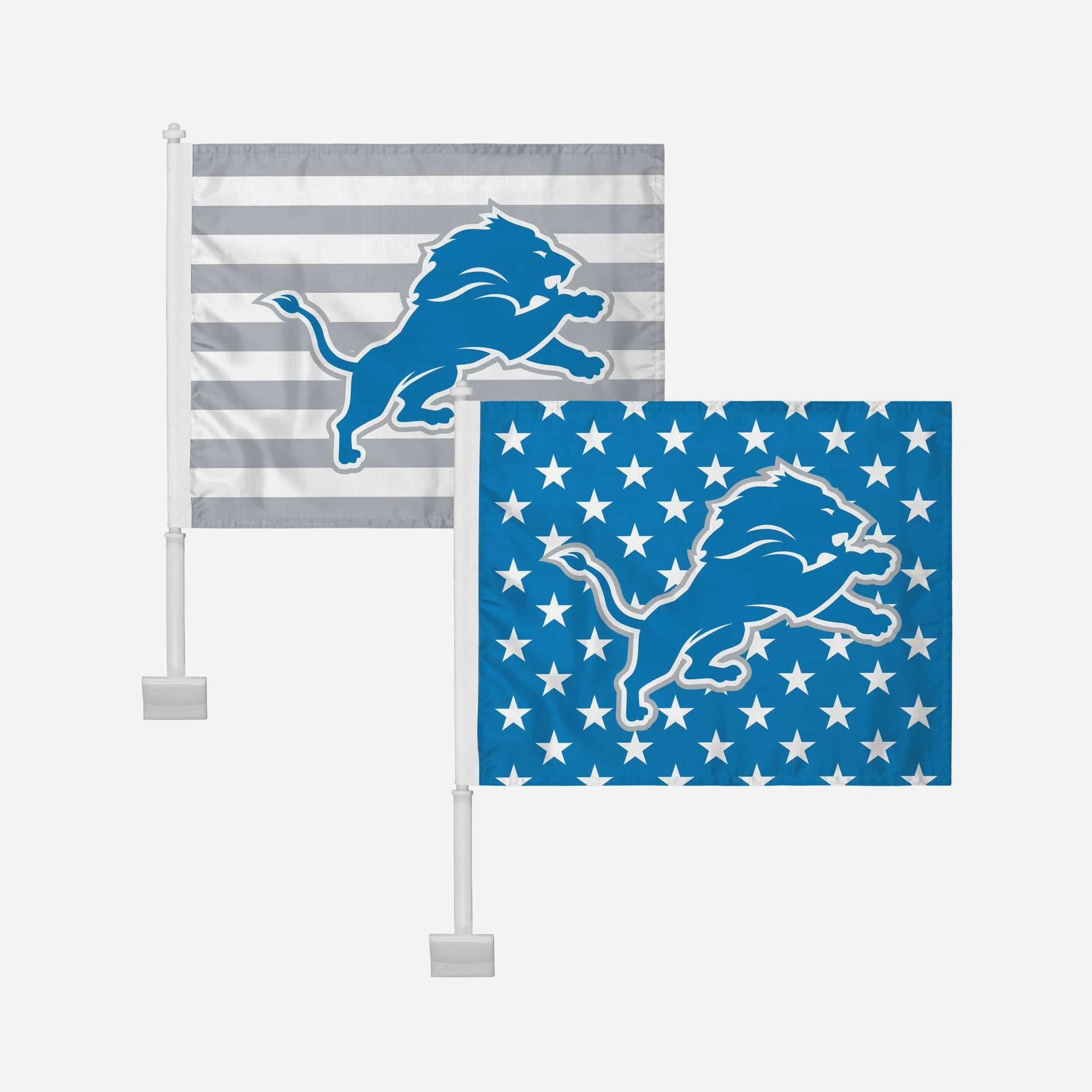 Detroit Lions 2 Pack Solid Americana Car Flag