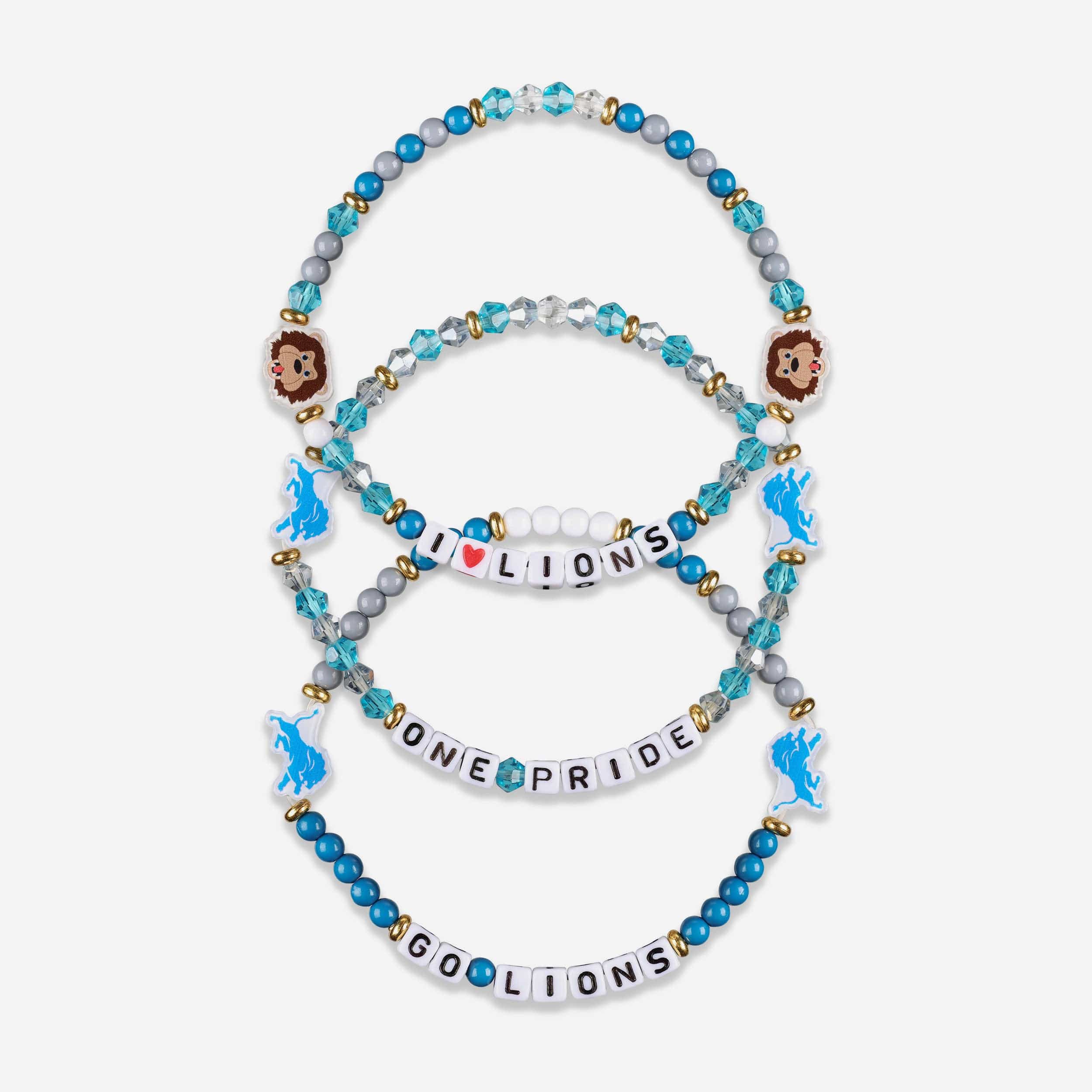 Detroit Lions 3 Pack Friendship Bracelet