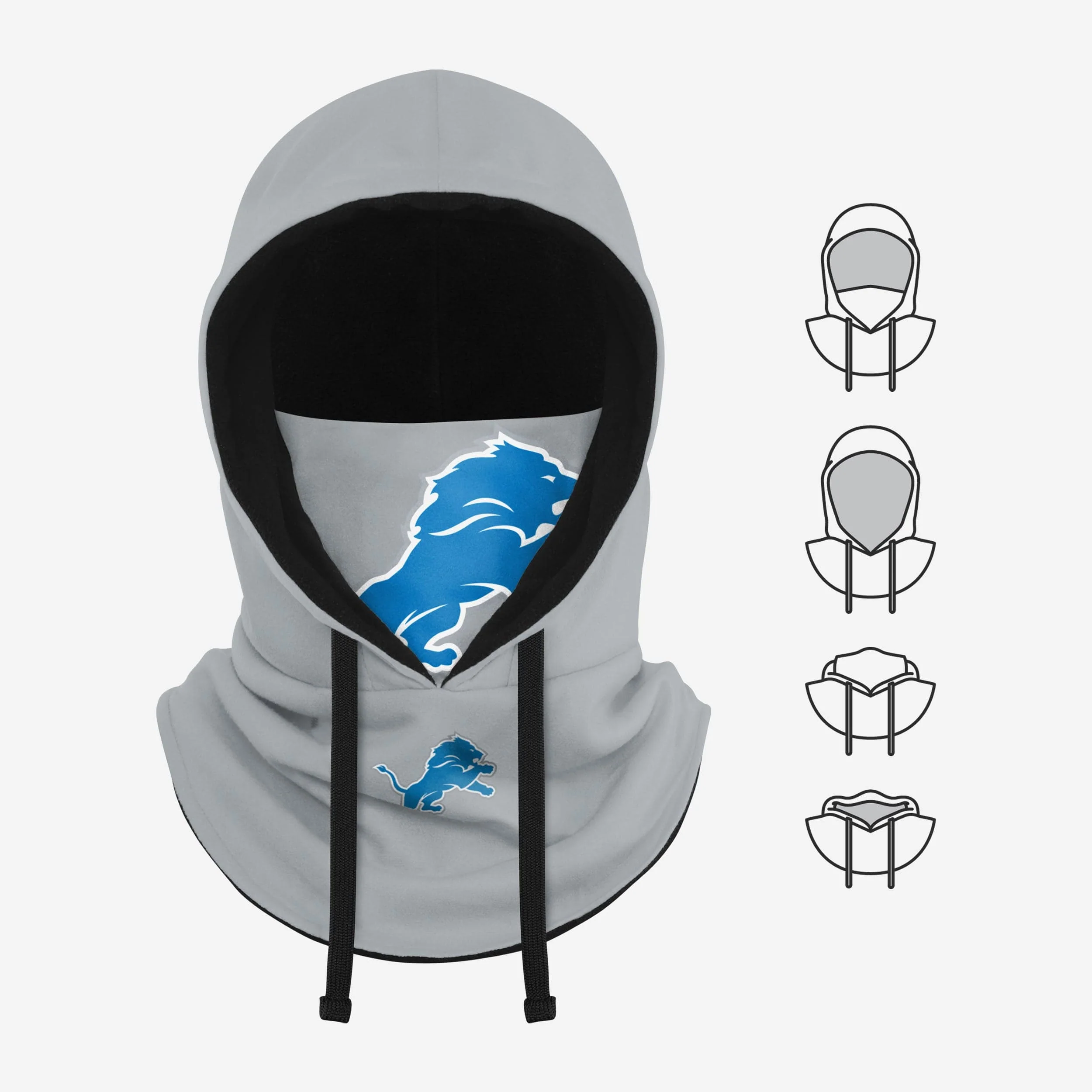 Detroit Lions Alternate Team Color Drawstring Hooded Gaiter - Image 5