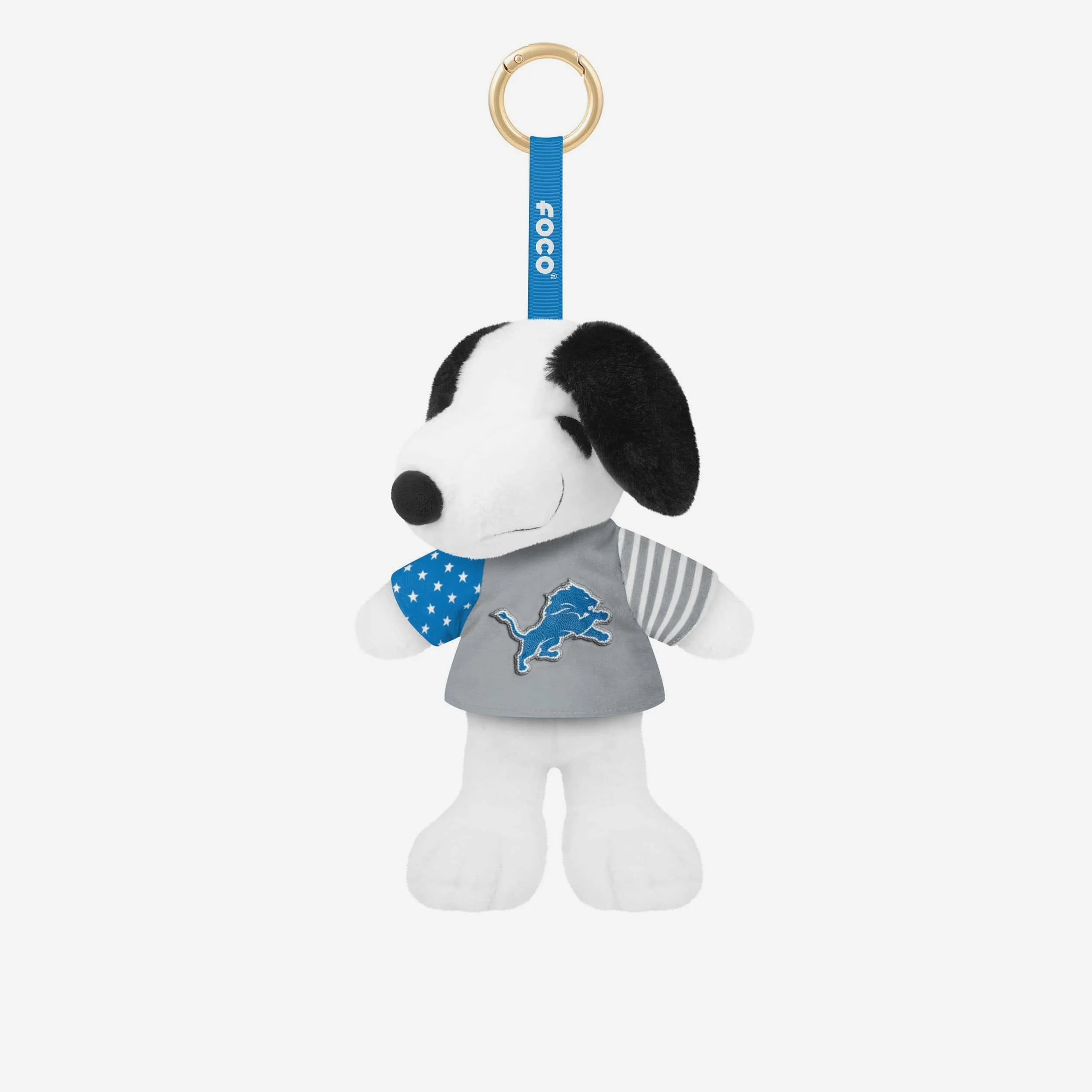 Detroit Lions Americana Plush Snoopy Peanuts Bag Charm Keychain