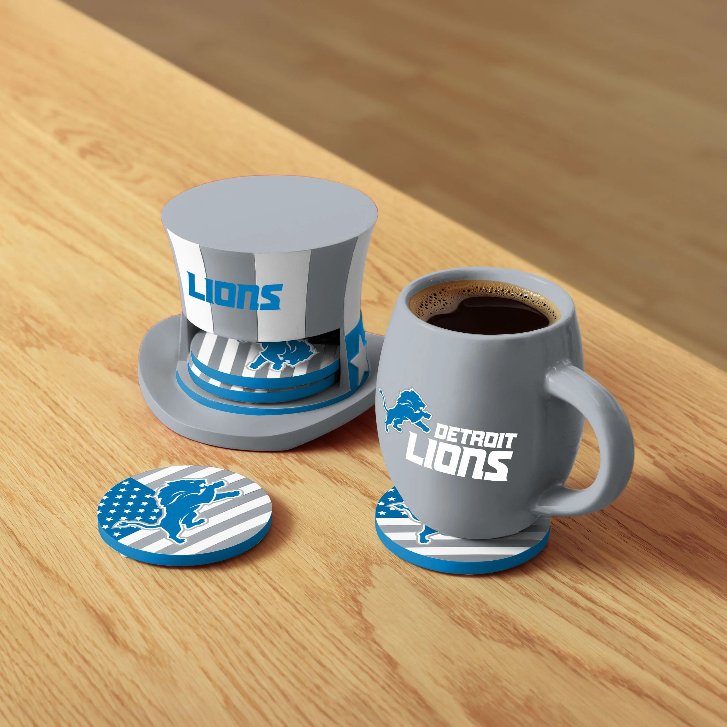 Detroit Lions Americana Resin Coaster Set - Image 2