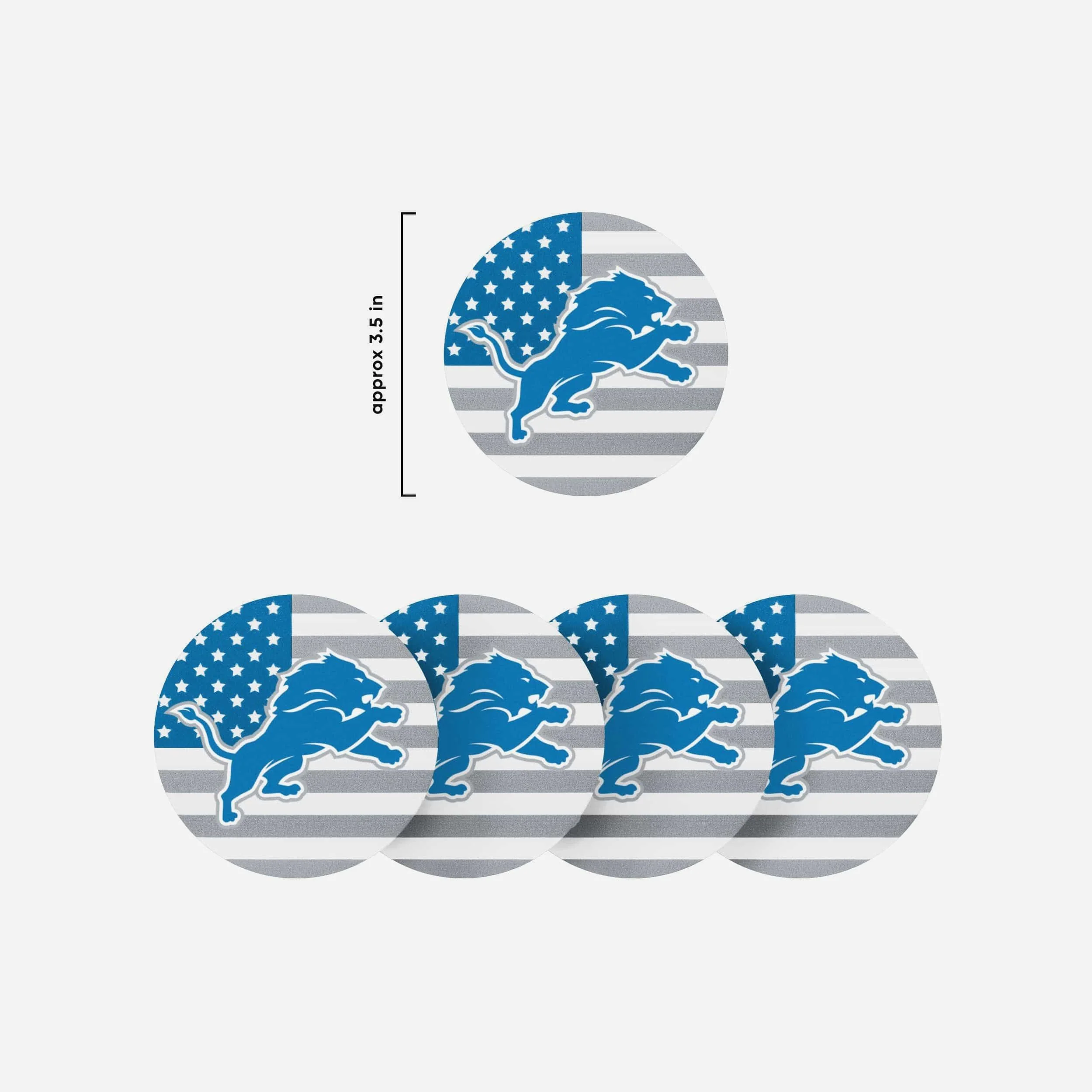 Detroit Lions Americana Resin Coaster Set - Image 5