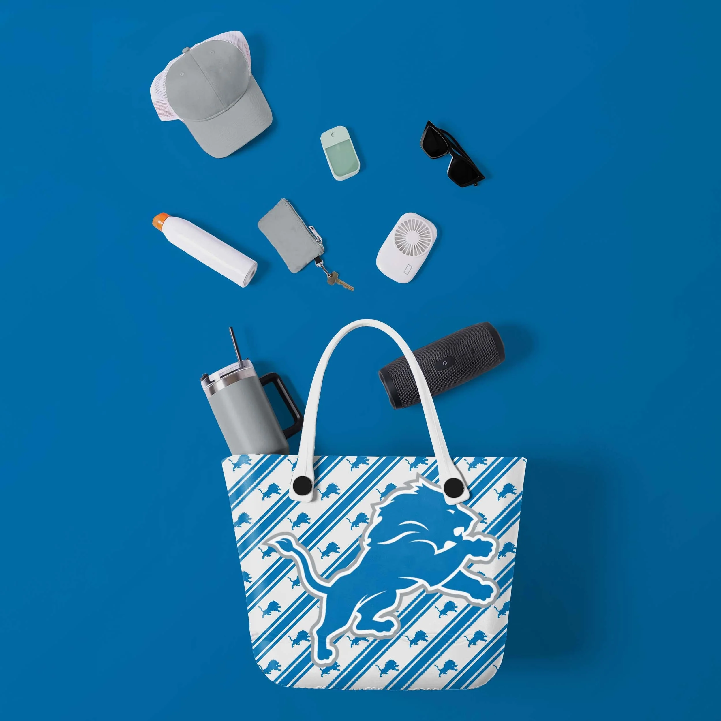 Detroit Lions Big Logo Mini Print Tailgate Tote Bag - Image 2