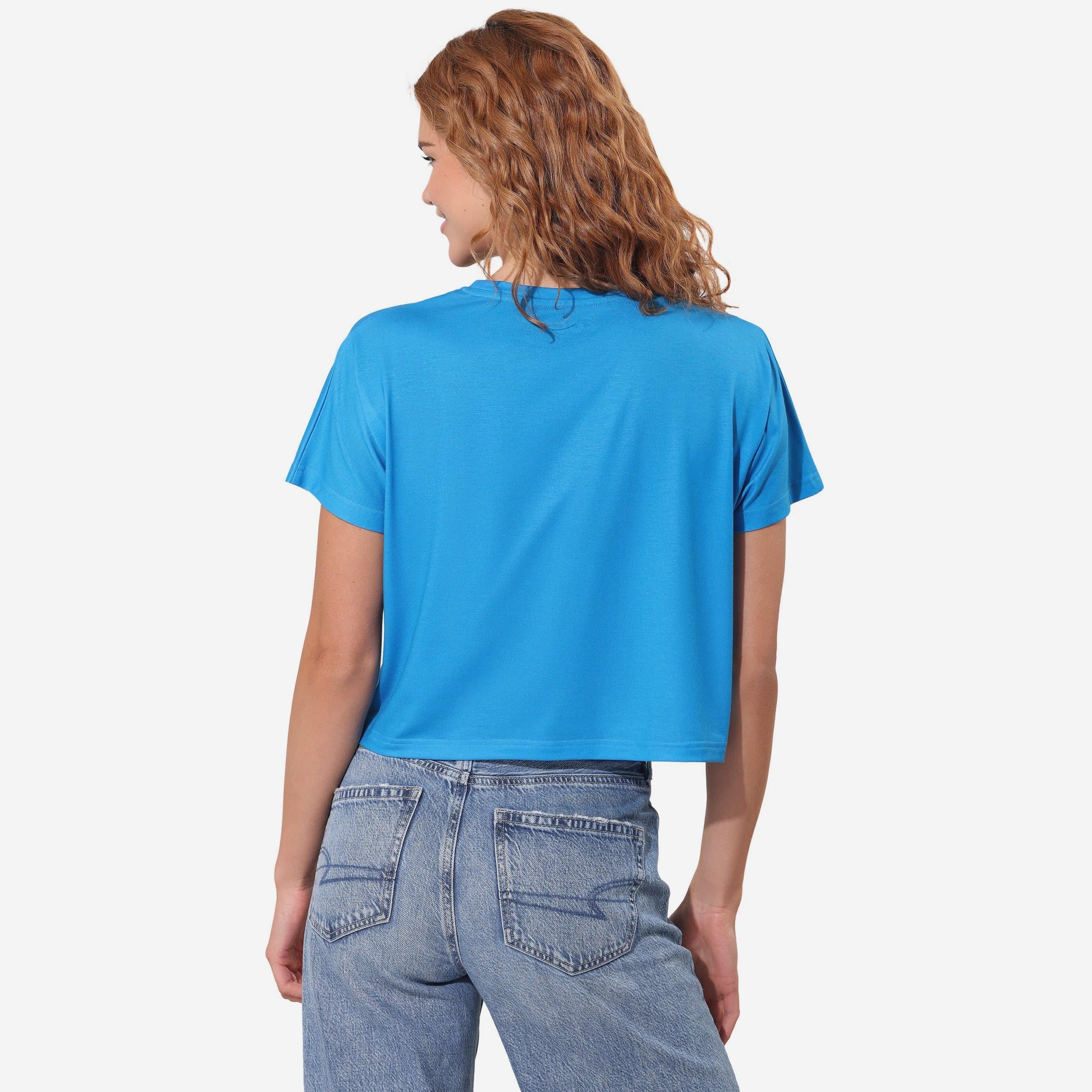 Detroit Lions Big Wordmark Rhinestone Crop Top - Image 3