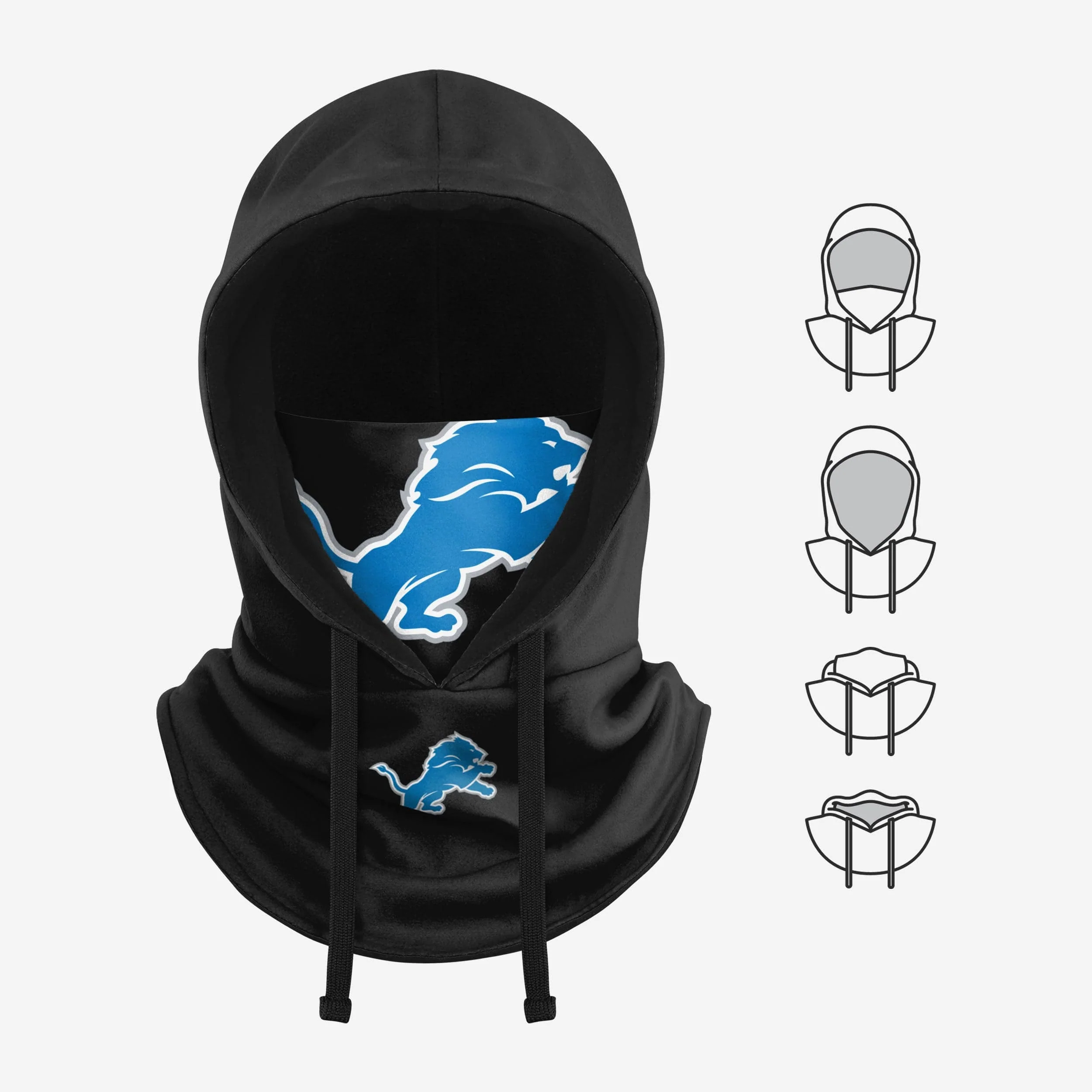 Detroit Lions Black Drawstring Hooded Gaiter - Image 5