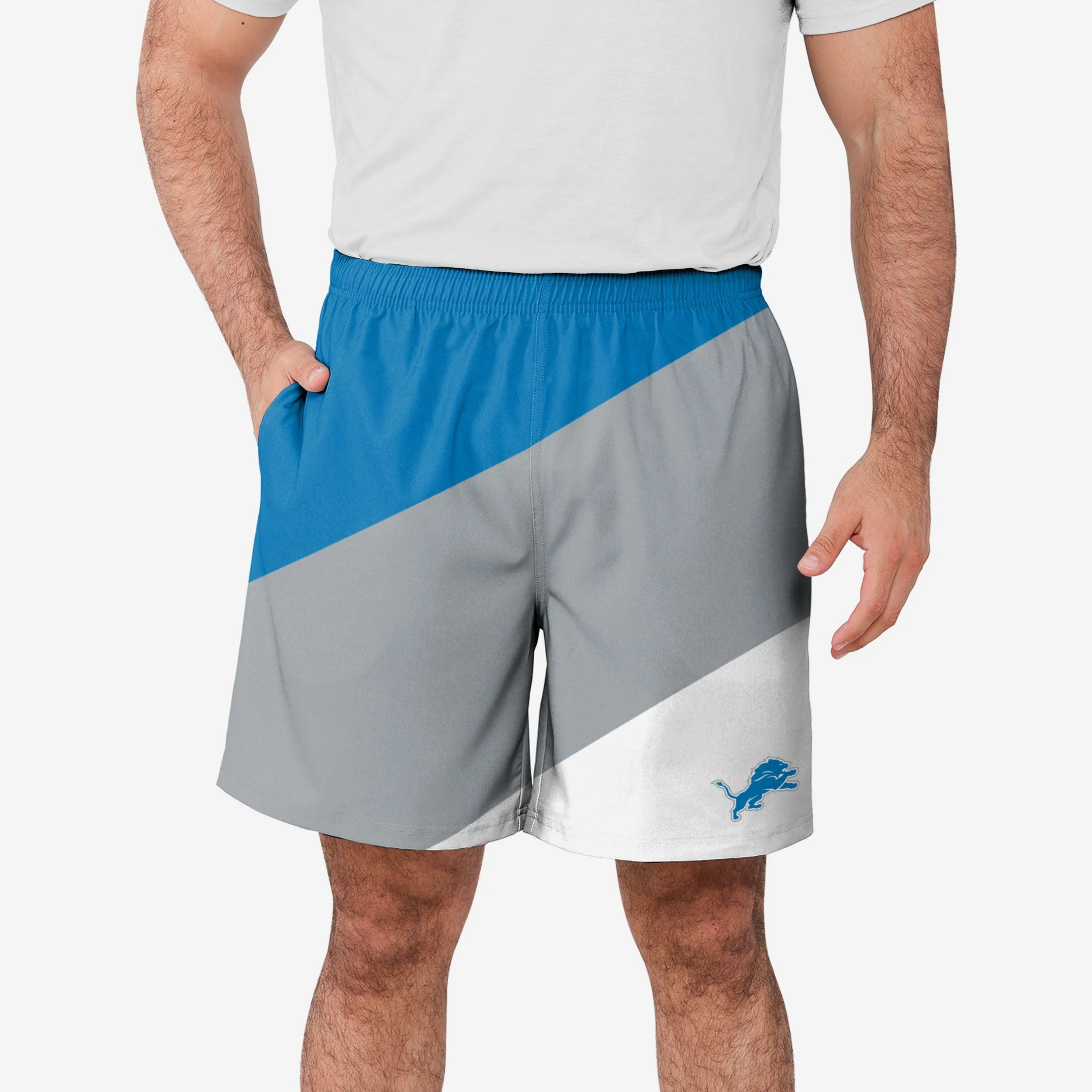 Detroit Lions Colorblock Double Down Liner Training Shorts