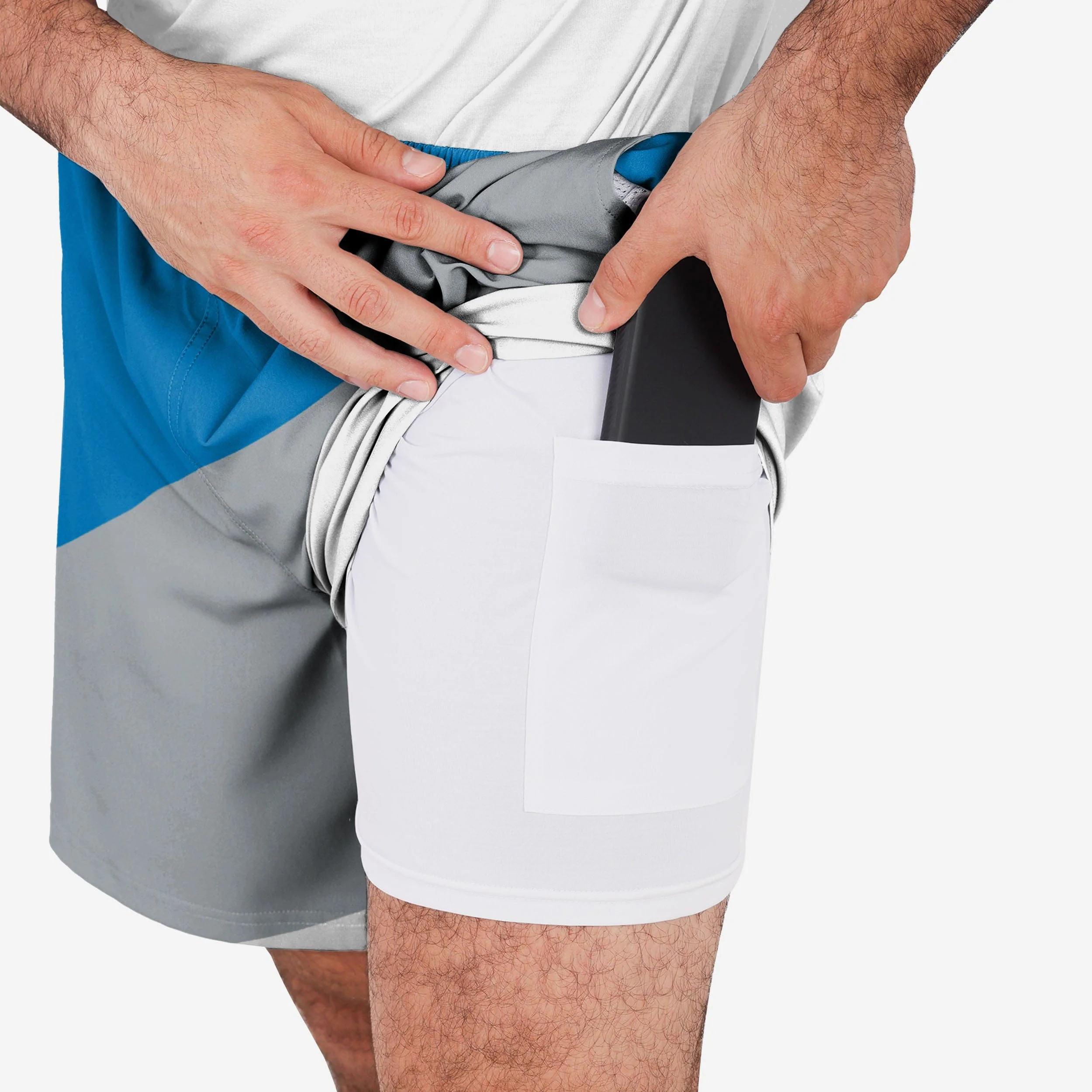 Detroit Lions Colorblock Double Down Liner Training Shorts - Image 5