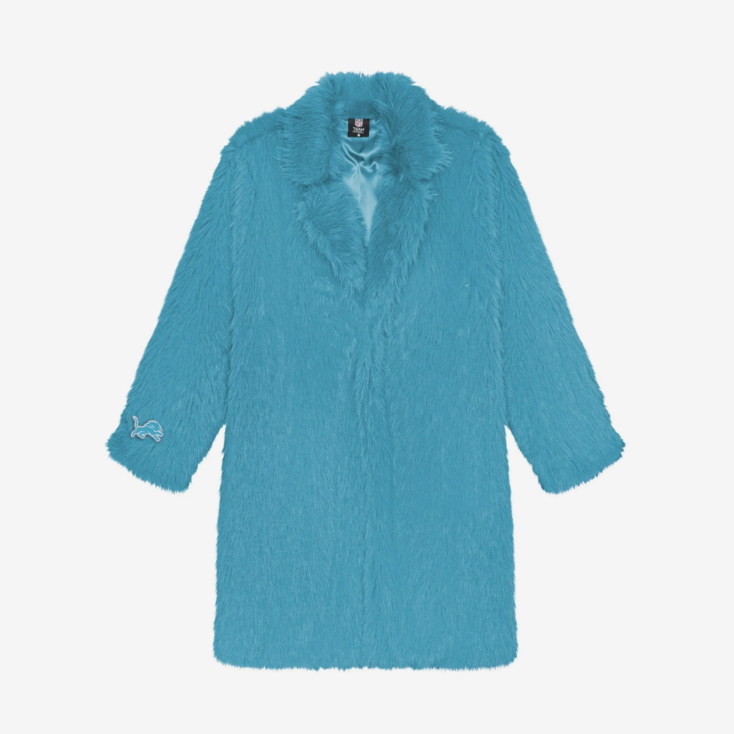 Detroit Lions Faux Fur Long Jacket - Image 4