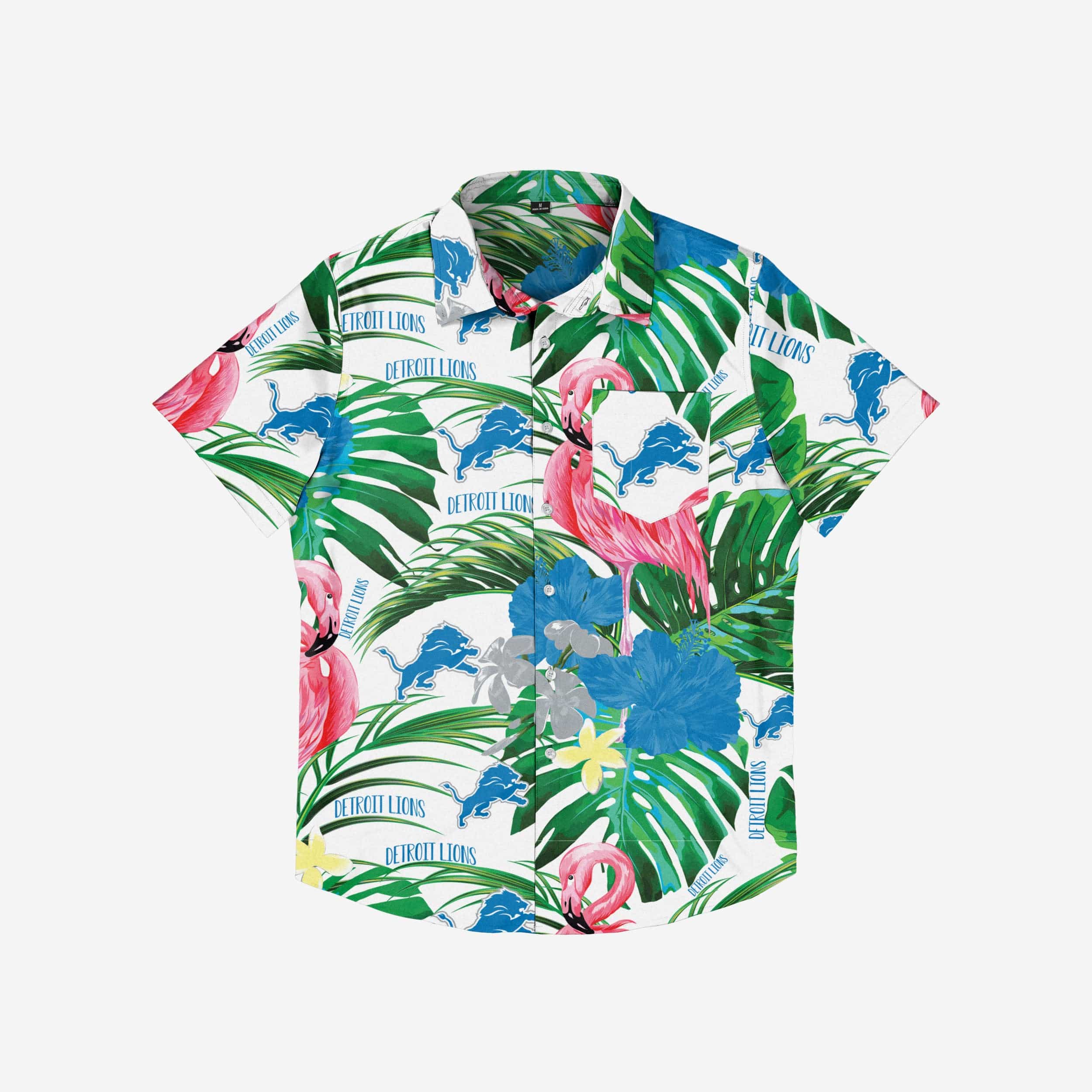 Detroit Lions Flamingo Button Up Shirt - Image 3