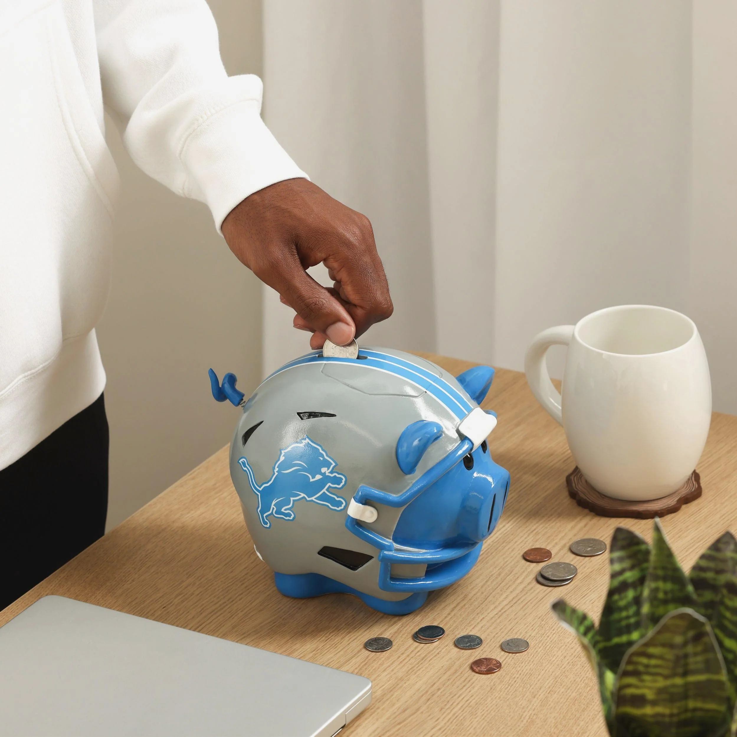 Detroit Lions Helmet Piggy Bank - Image 2